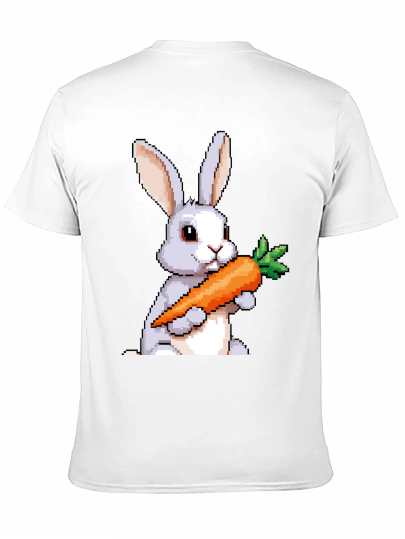 Pixel Bunny Carrot Graphic Tee - Casual Wear