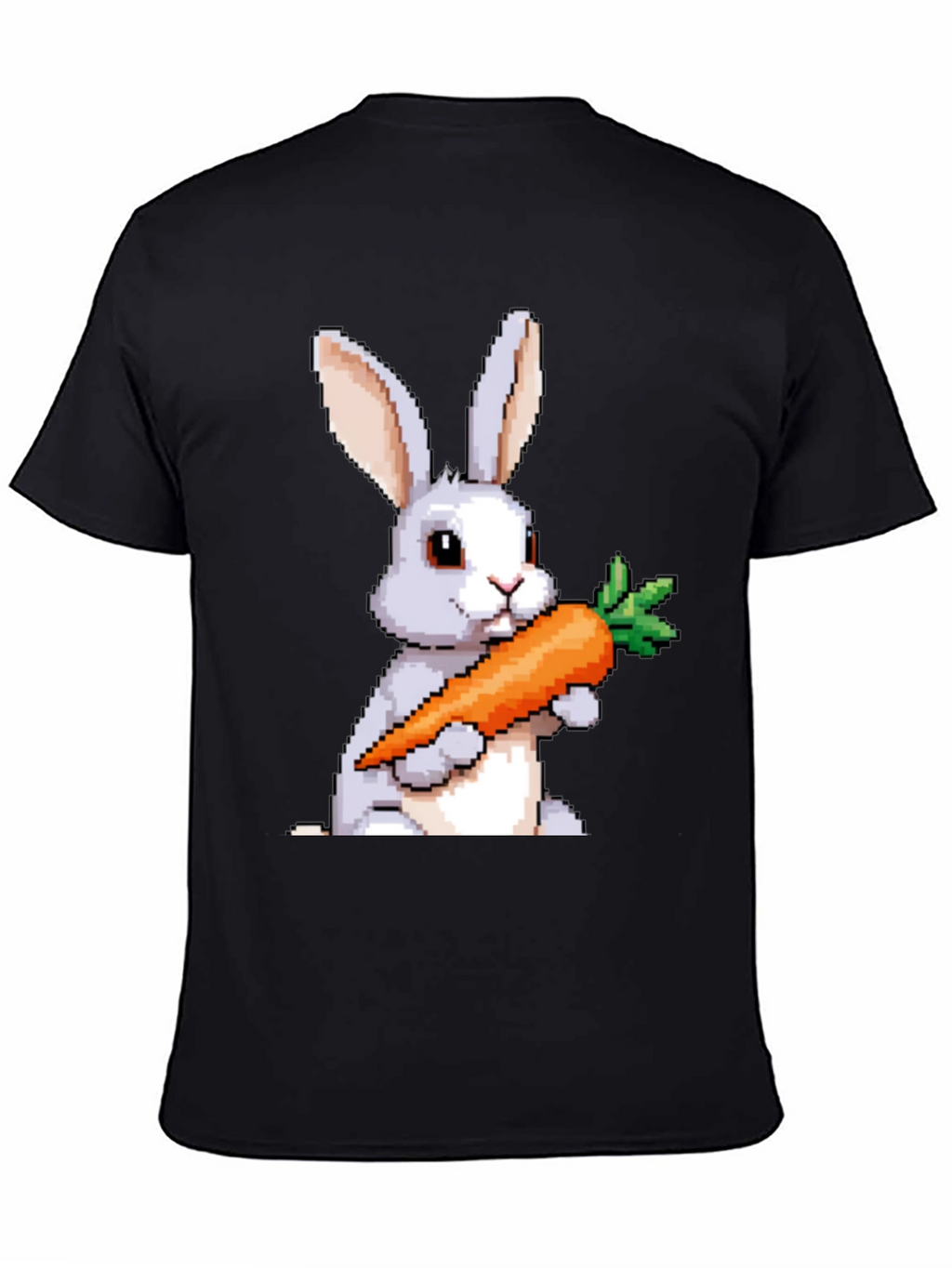 Pixel Bunny Carrot Graphic Tee - Casual Wear