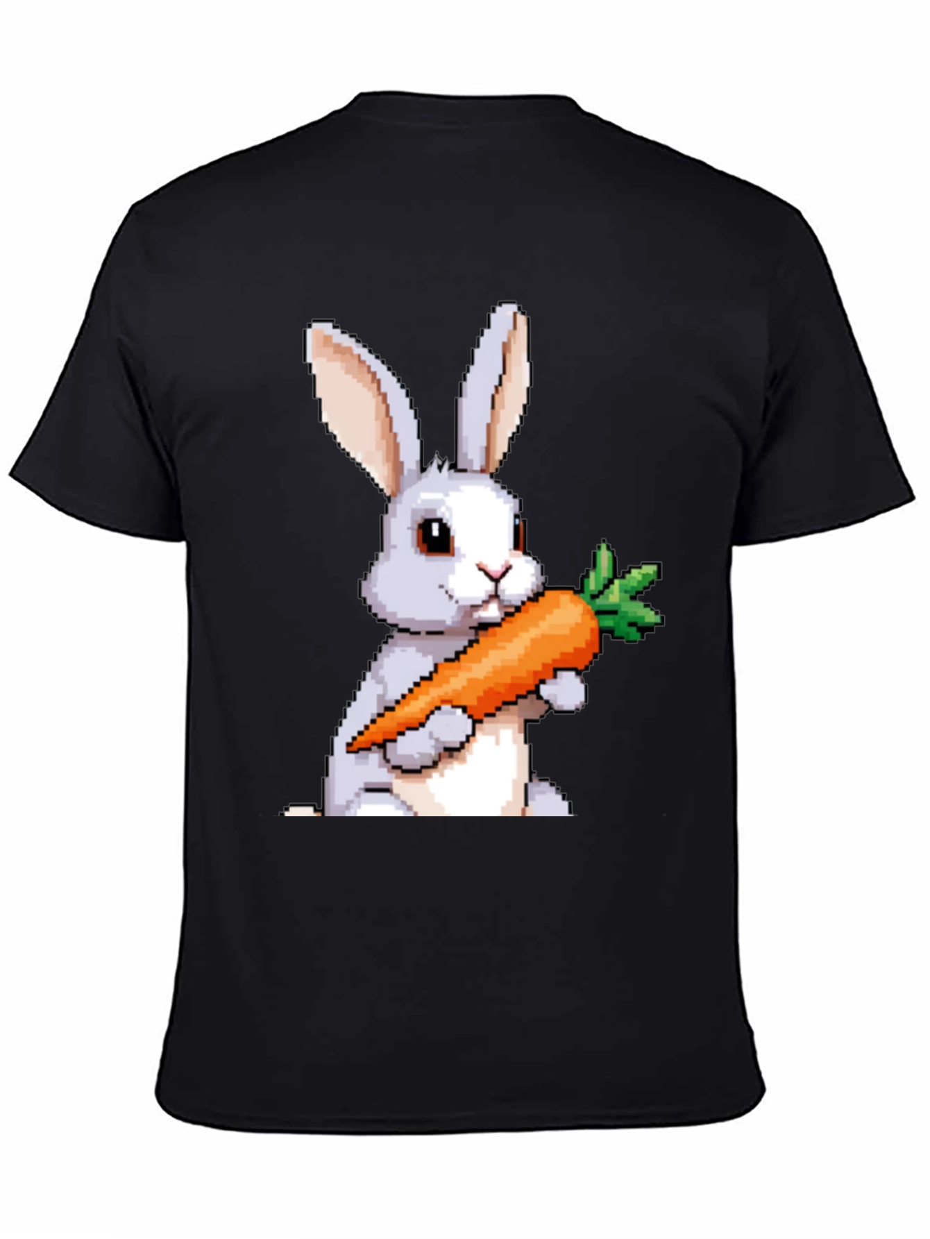 Pixel Bunny Carrot Graphic Tee - Casual Wear