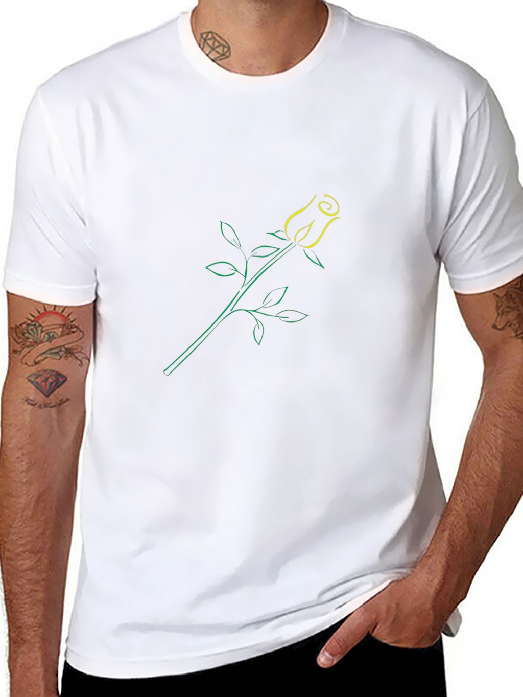 Modern Rose Graphic Print T-Shirt