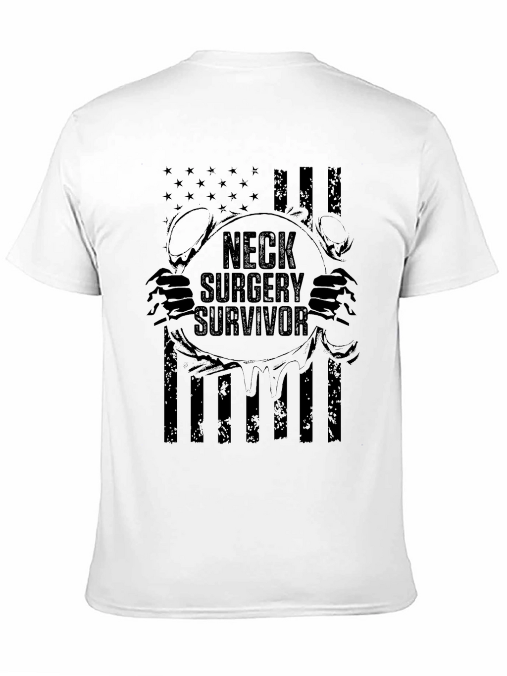Neck Surgery Survivor T-Shirt Patriotic Design