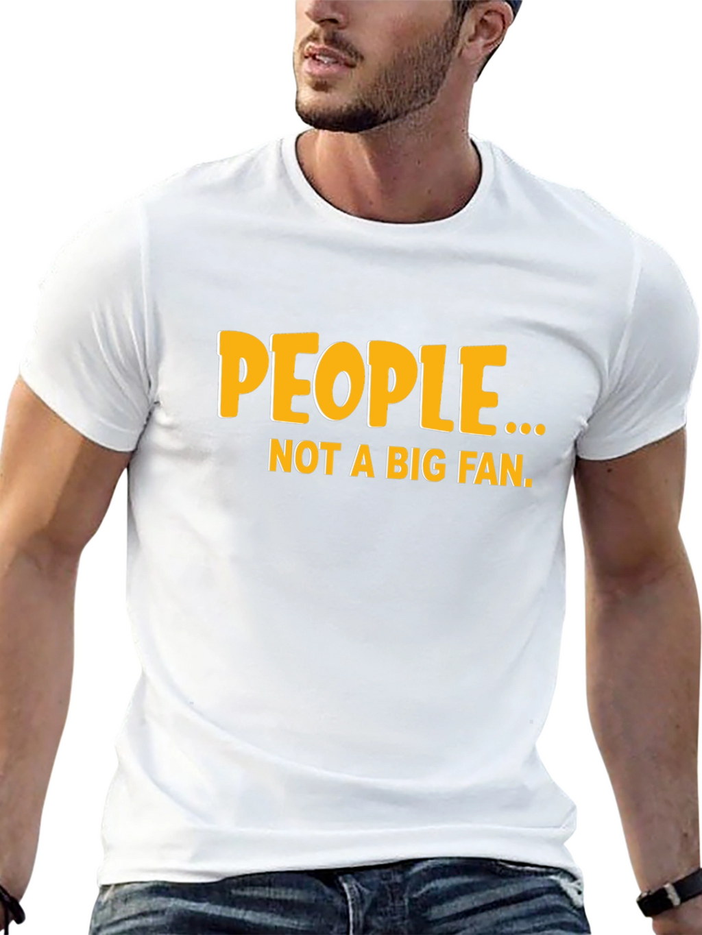 Funny People... Not a Big Fan Black Graphic Tee