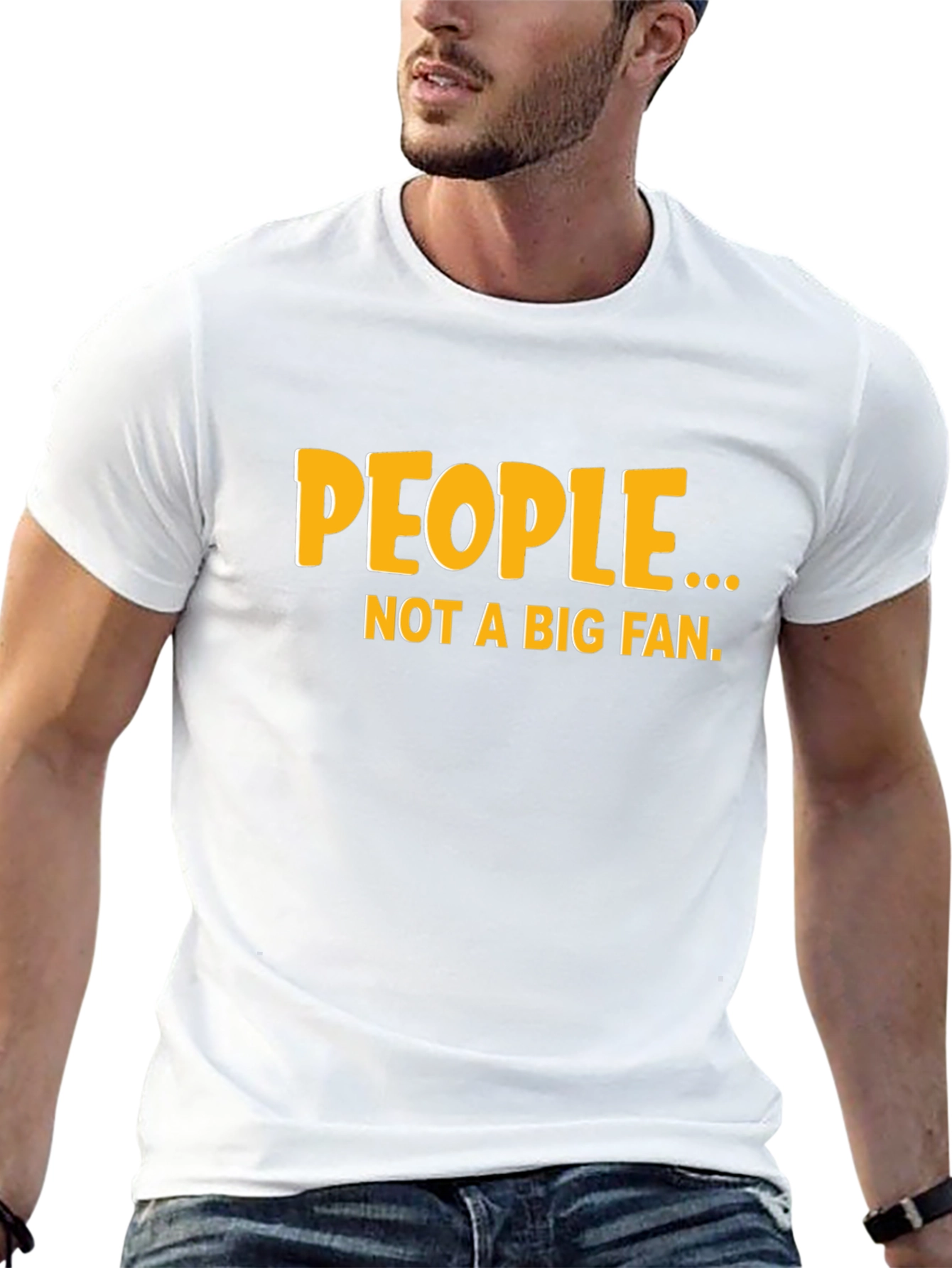 Funny People... Not a Big Fan Black Graphic Tee