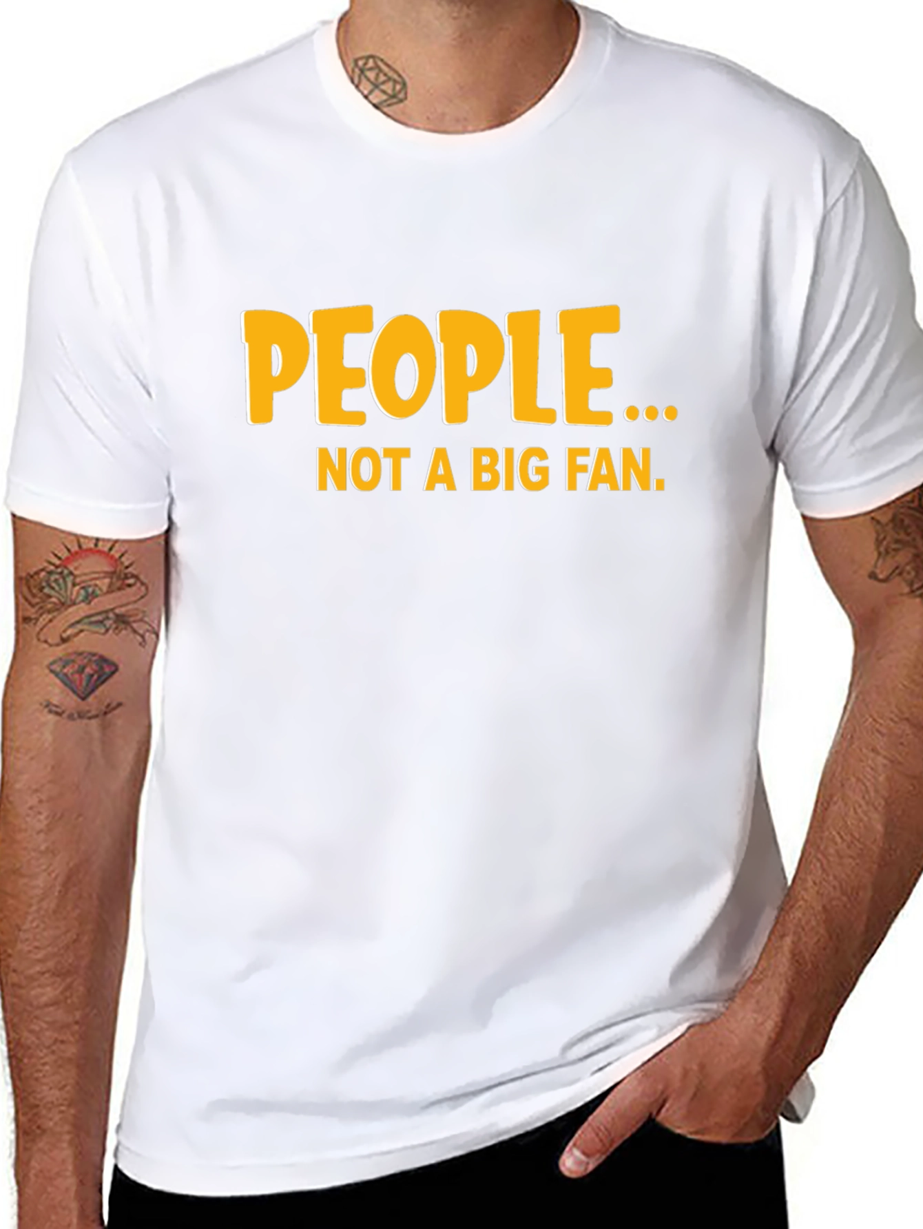 Funny People... Not a Big Fan Black Graphic Tee