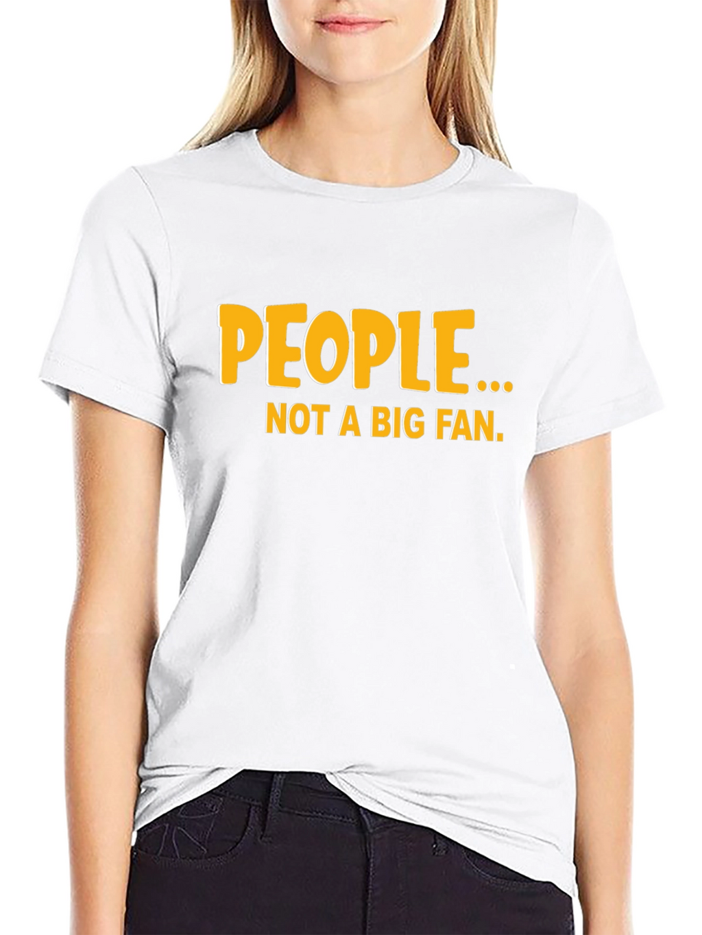 Funny People... Not a Big Fan Black Graphic Tee