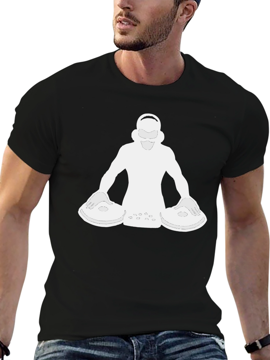 DJ Graphic Tee - Black Short Sleeve Shirt