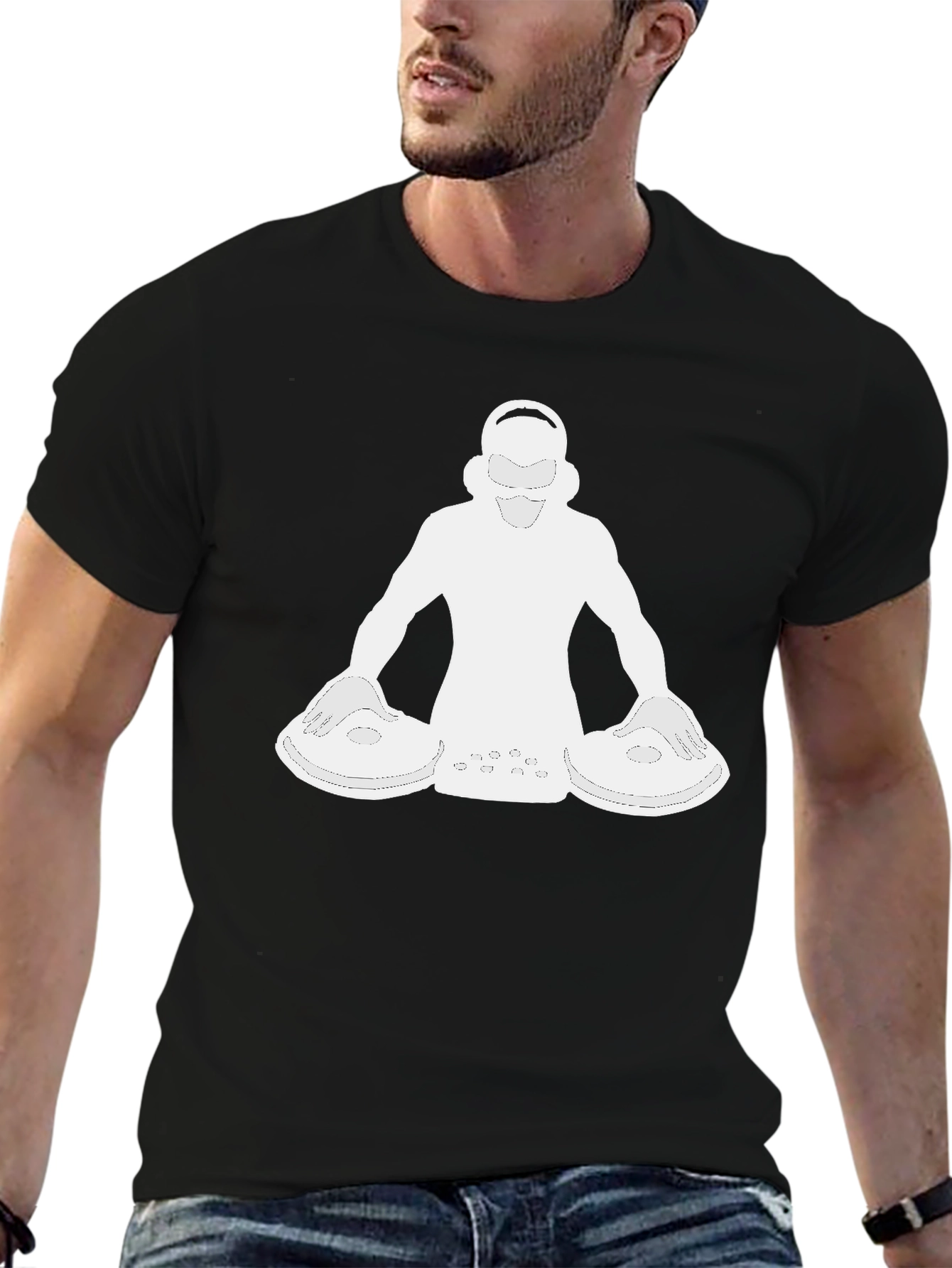 DJ Graphic Tee - Black Short Sleeve Shirt
