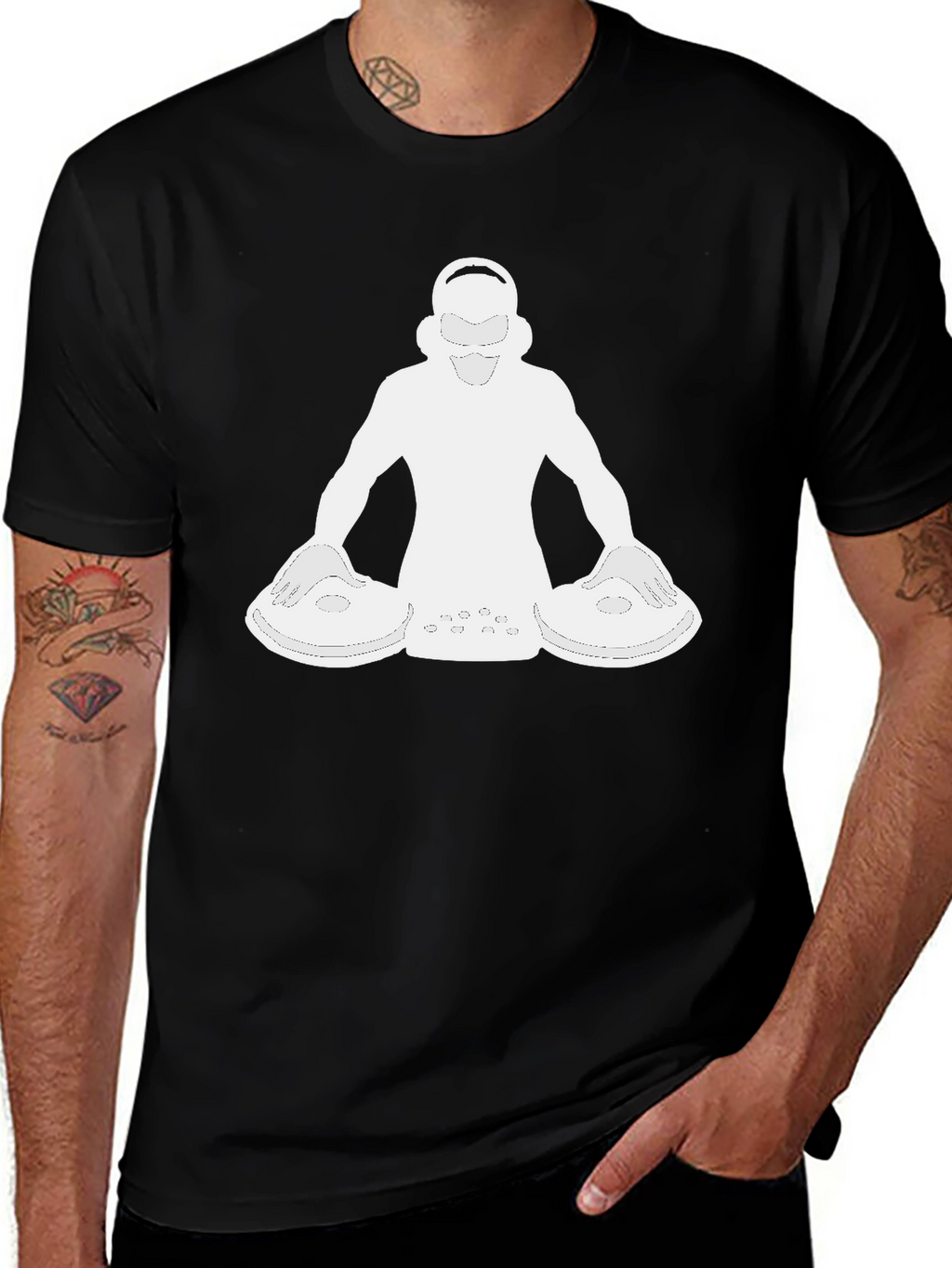 DJ Graphic Tee - Black Short Sleeve Shirt