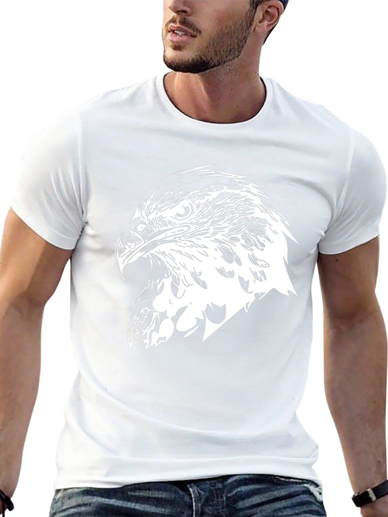 Mens Black T-Shirt - Eagle Graphic Tee