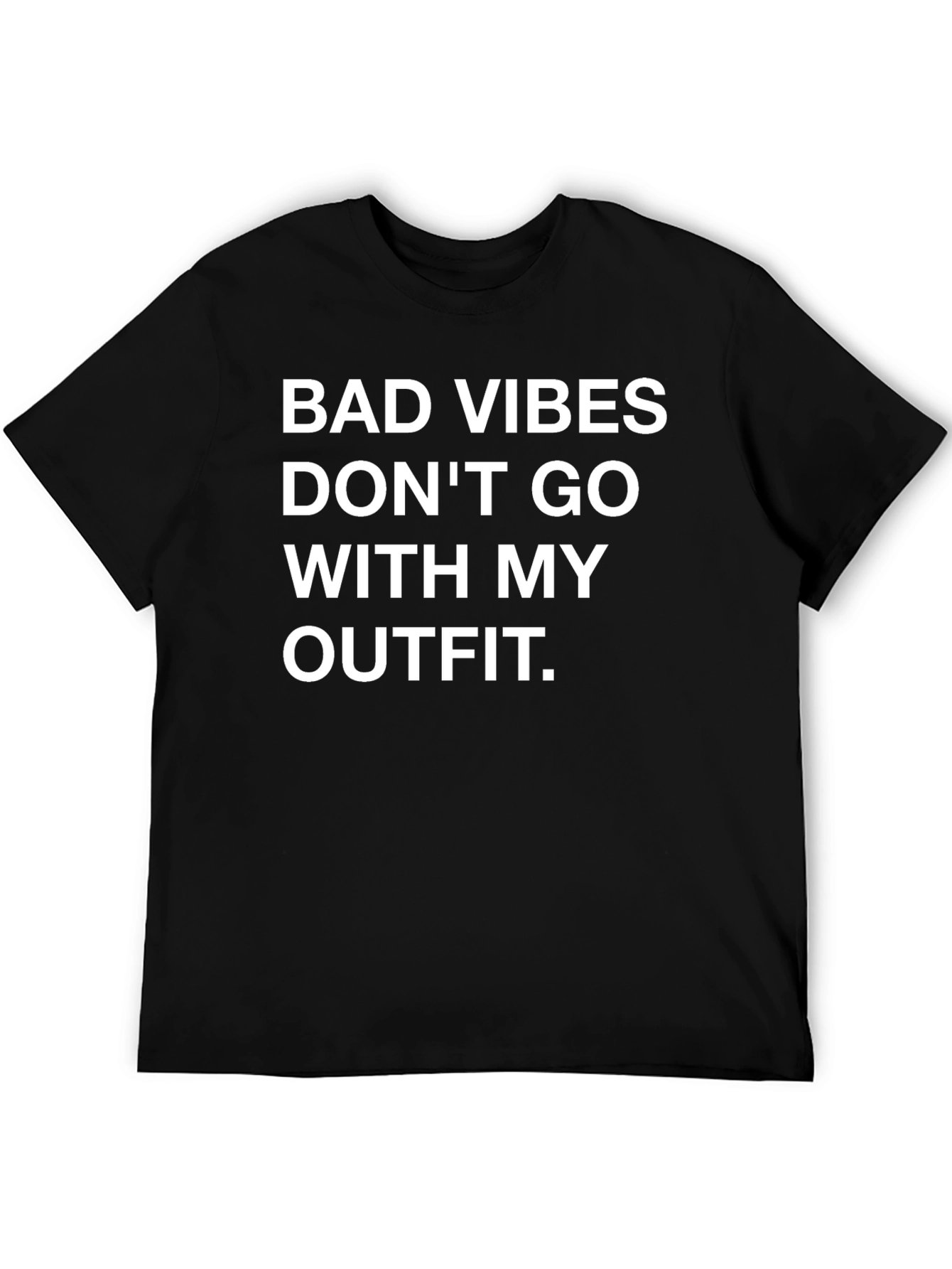 Funny Bad Vibes Graphic T-Shirt - Black