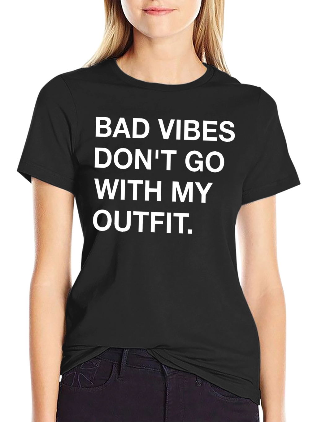 Funny Bad Vibes Graphic T-Shirt - Black