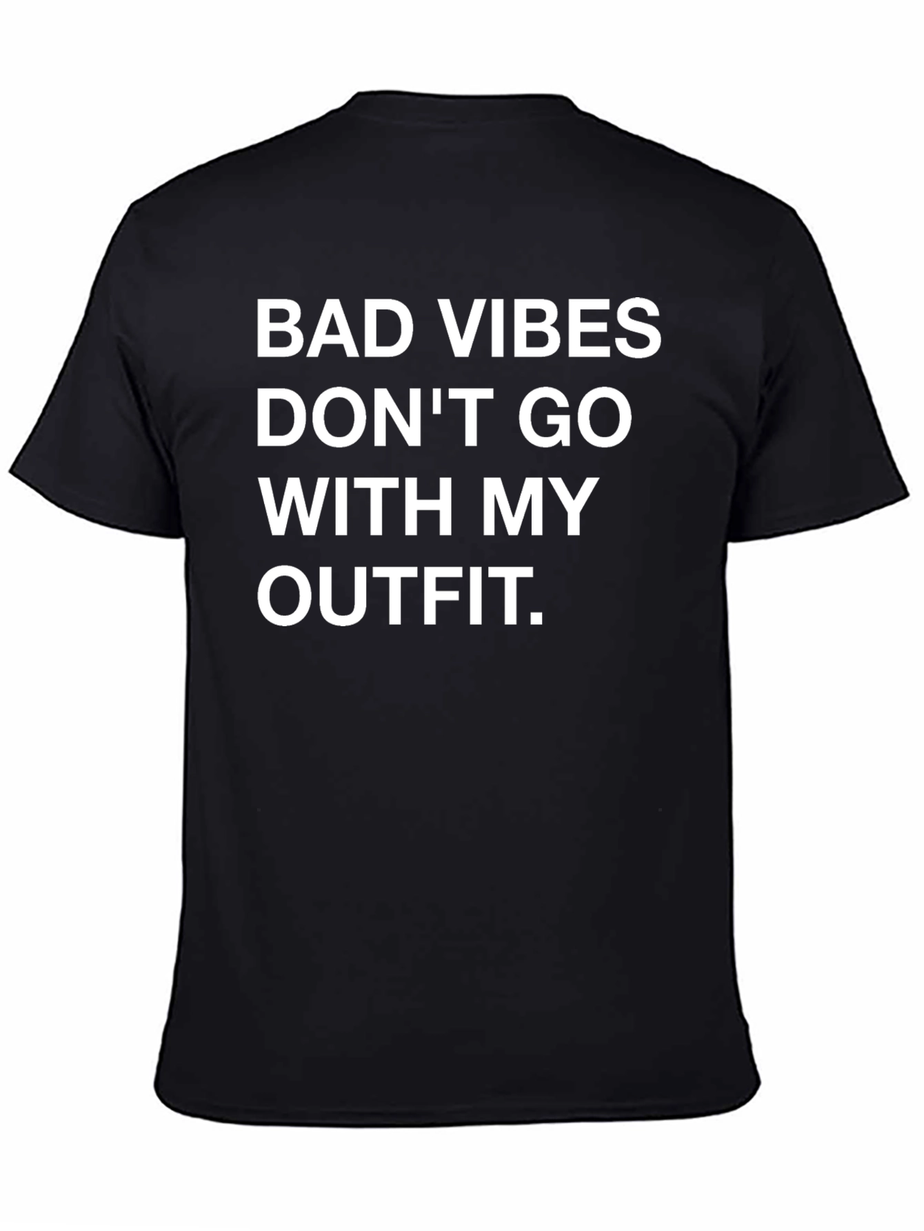 Funny Bad Vibes Graphic T-Shirt - Black