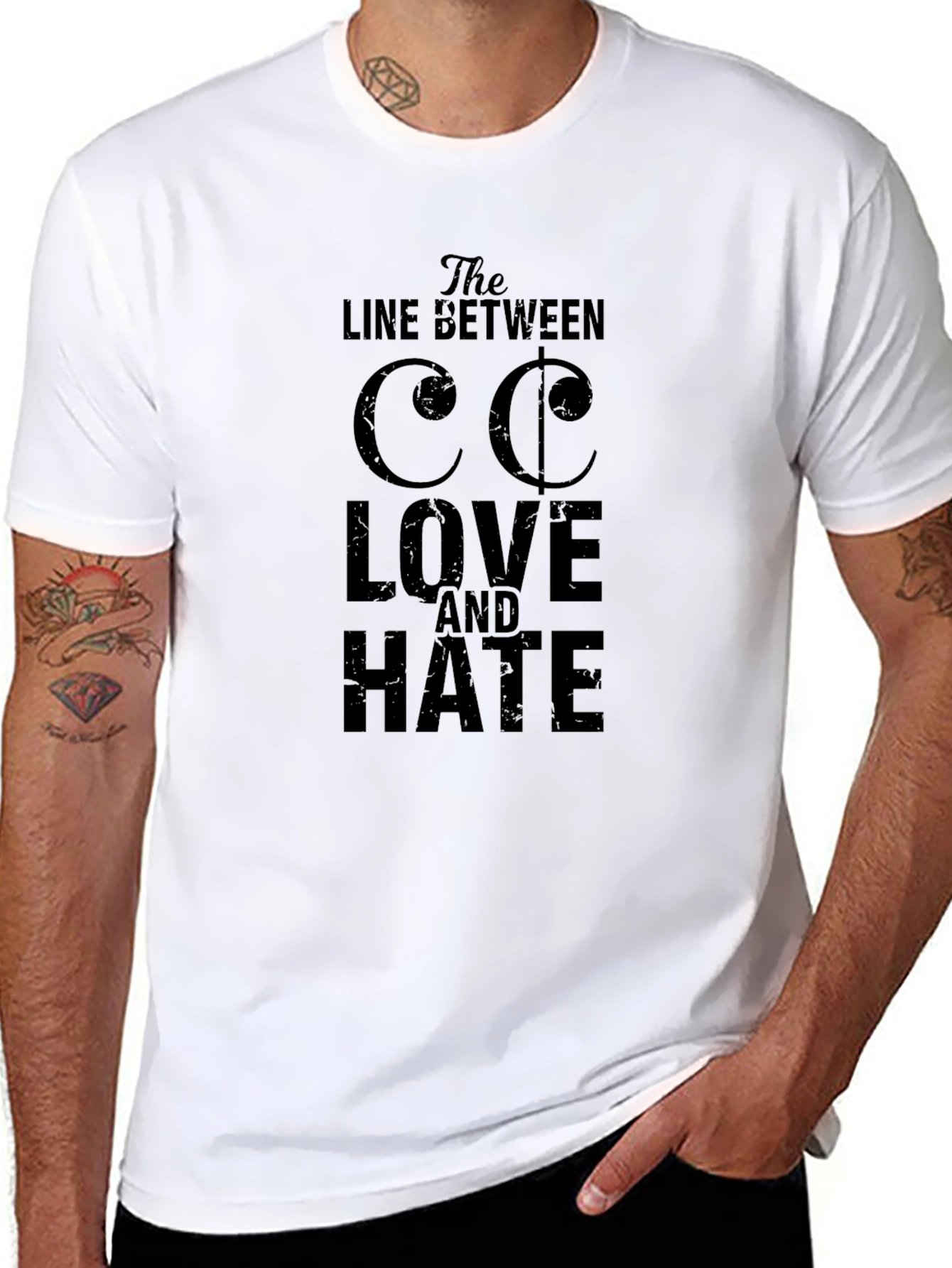 The Line Between Love and Hate T-Shirt