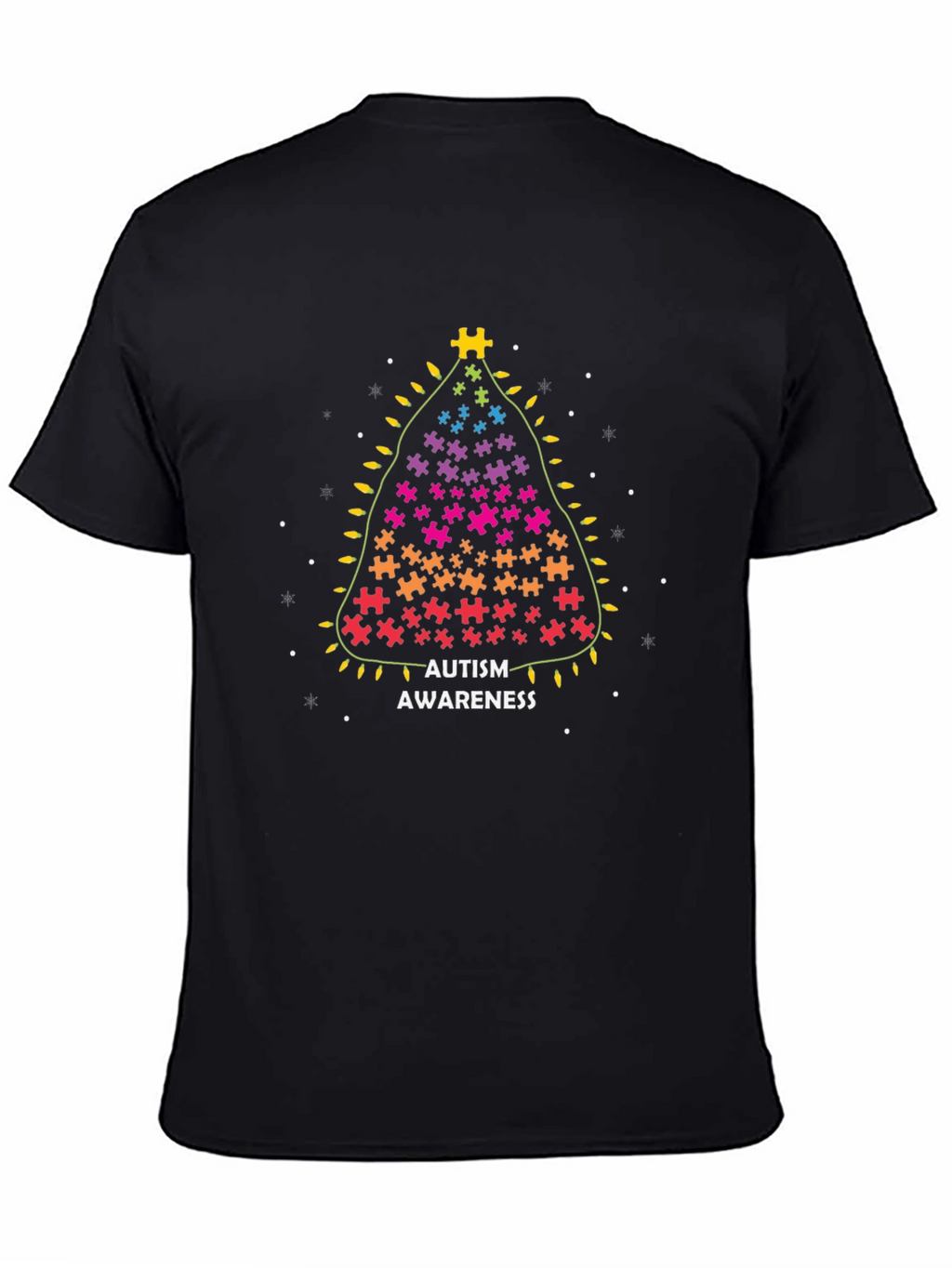Autism Awareness Christmas Puzzle Tree Graphic Tee
