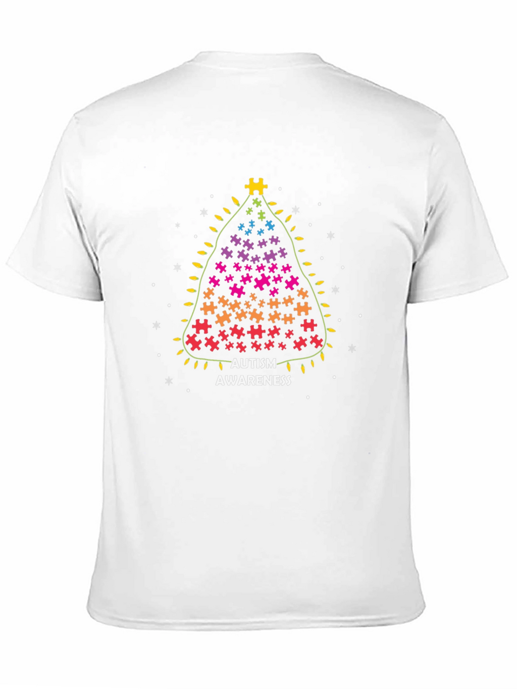 Autism Awareness Christmas Puzzle Tree Graphic Tee