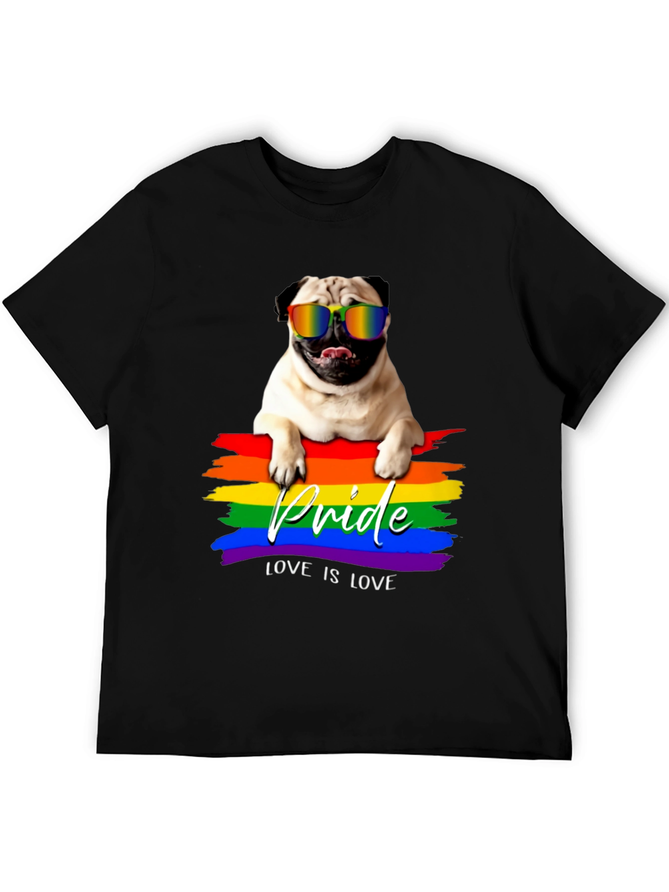 Pug Pride T-Shirt - Love is Love