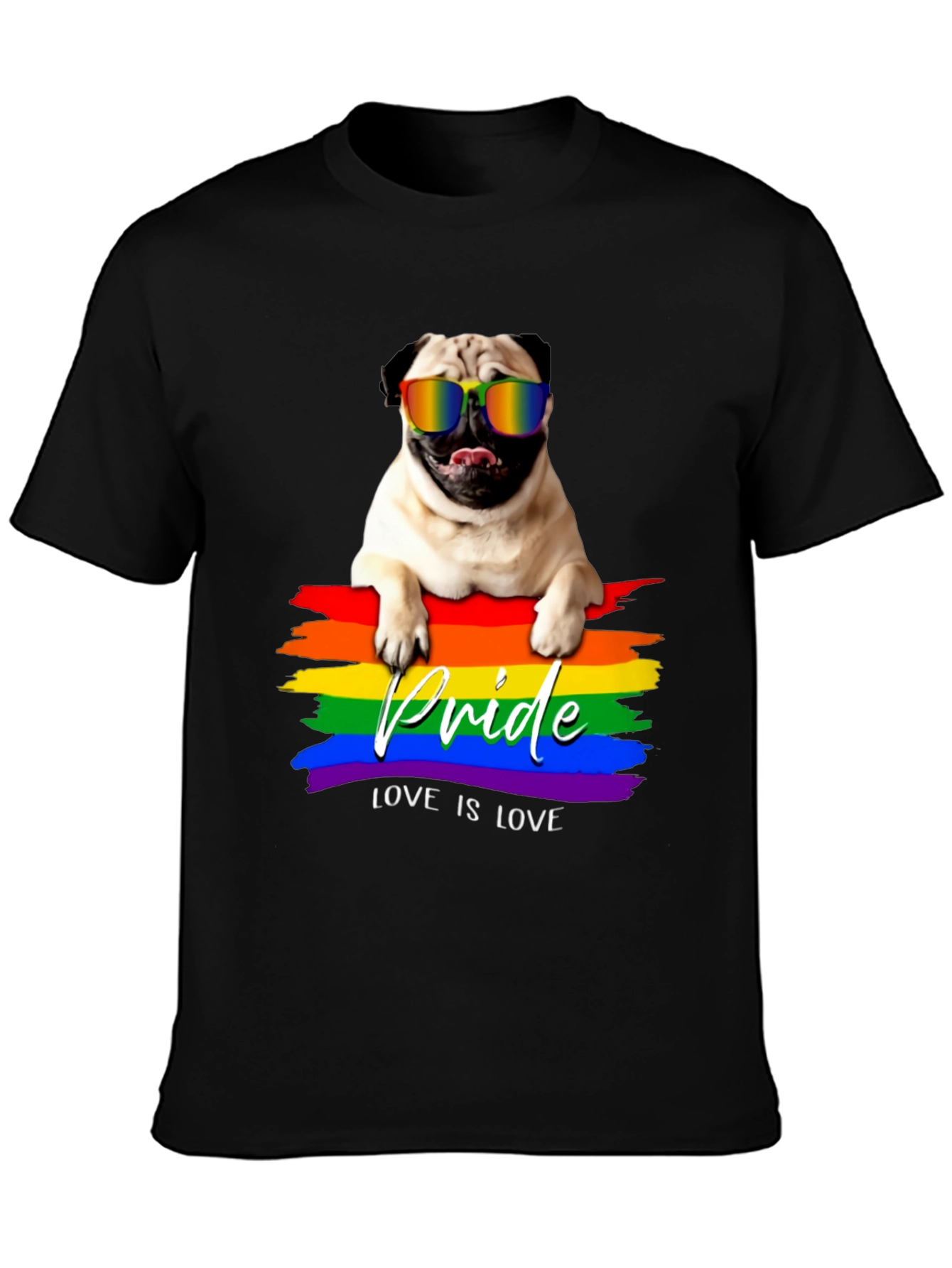 Pug Pride T-Shirt - Love is Love