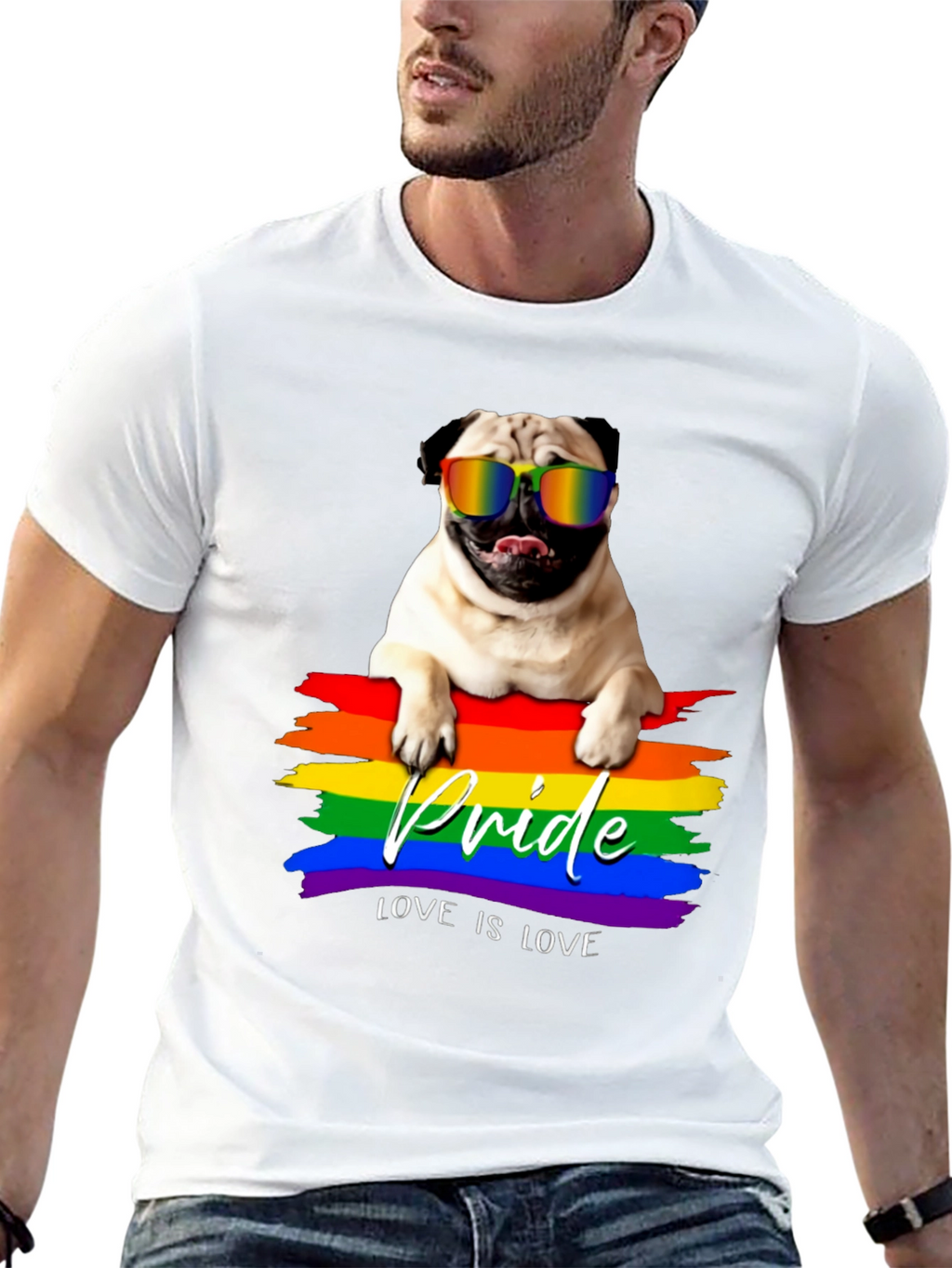 Pug Pride T-Shirt - Love is Love