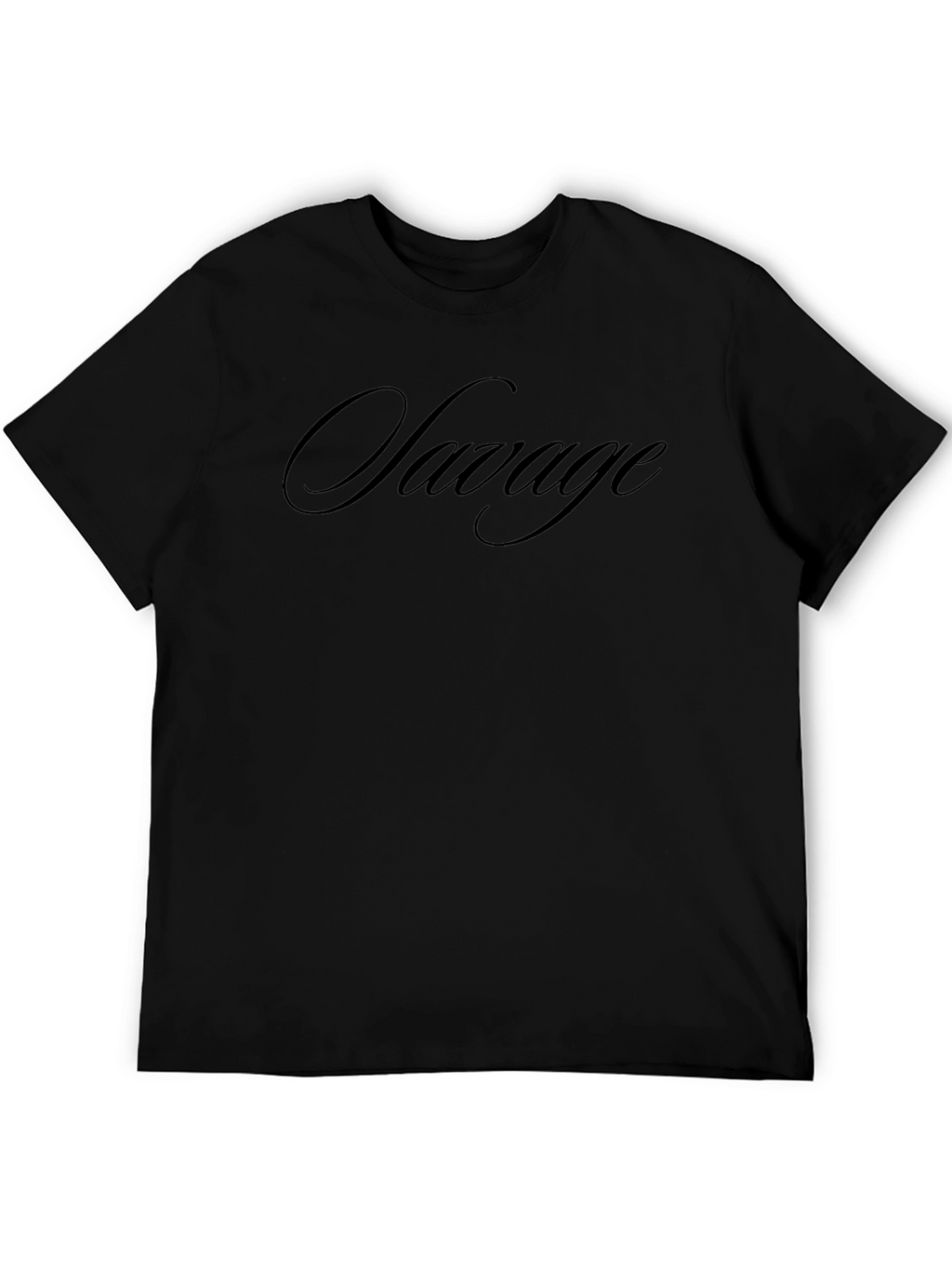Savage Script Black T-Shirt - Stylish & Casual