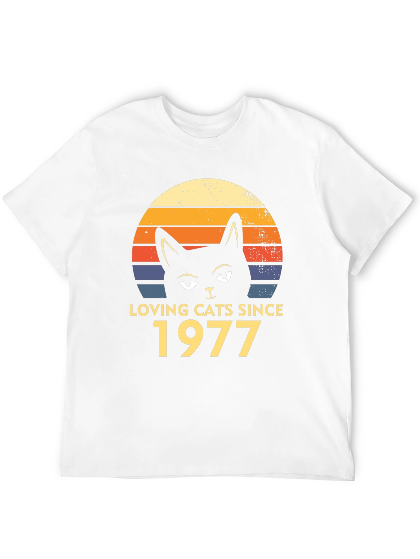 Loving Cats Since 1977 Black T-Shirt
