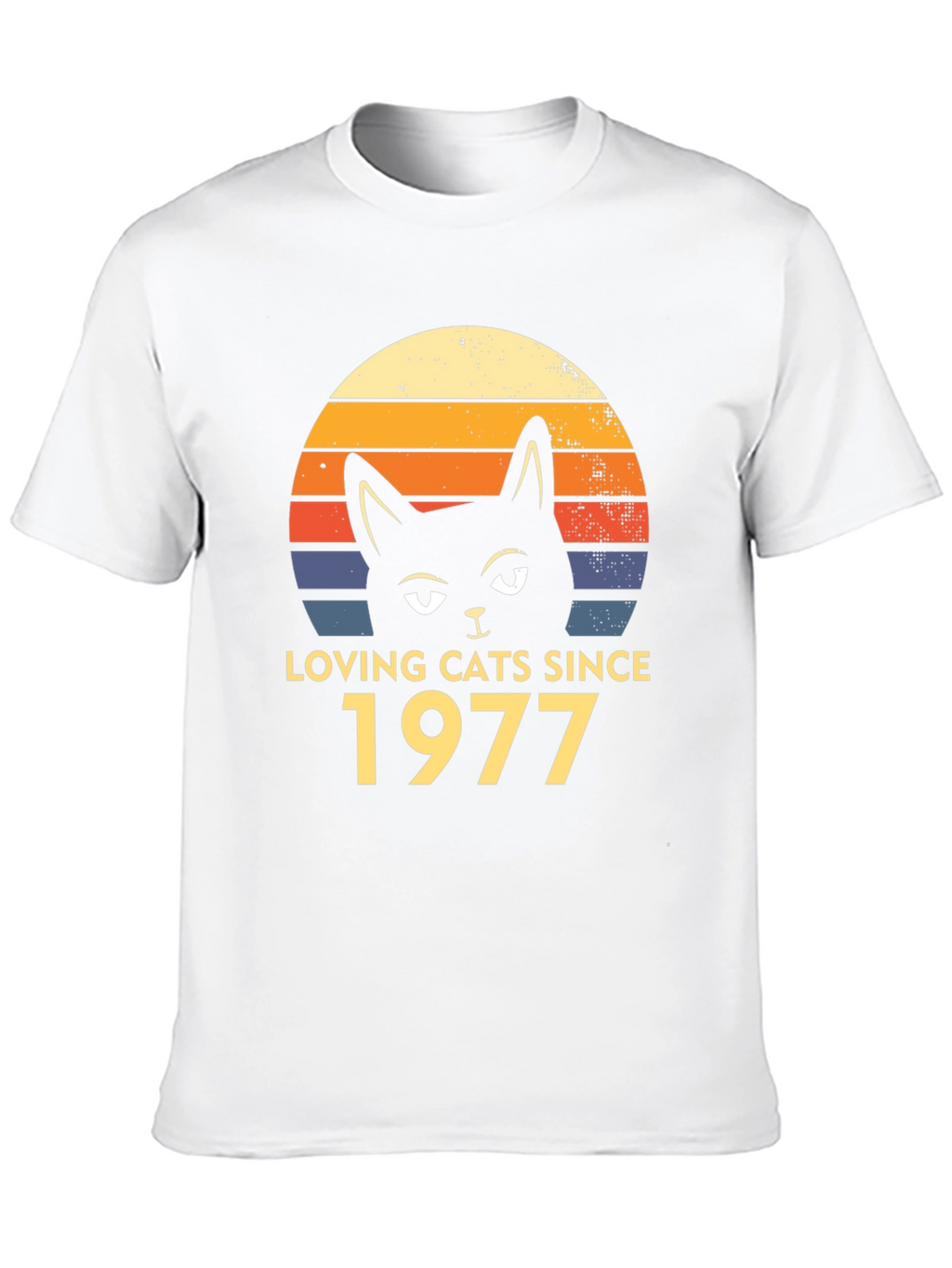 Loving Cats Since 1977 Black T-Shirt