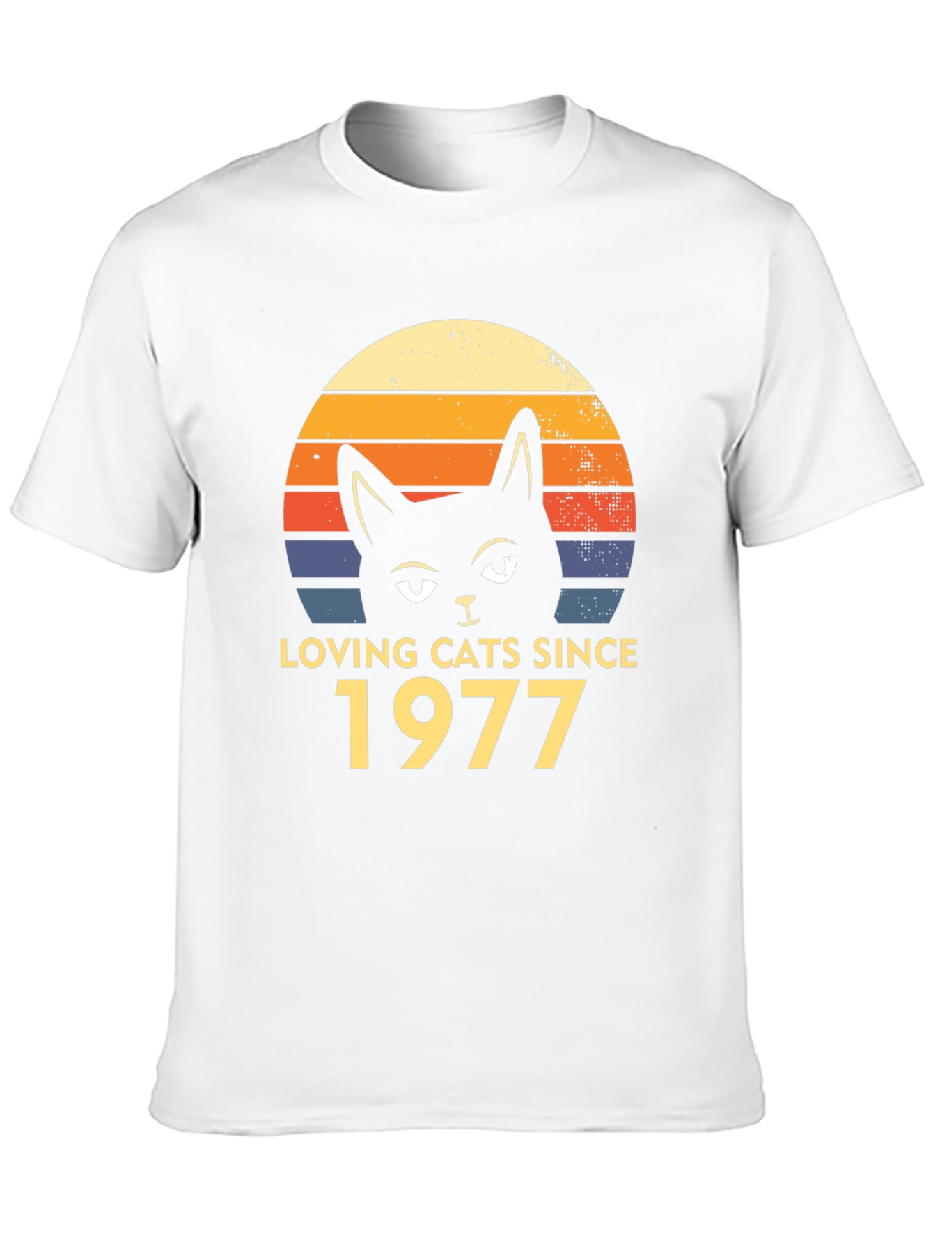 Loving Cats Since 1977 Black T-Shirt