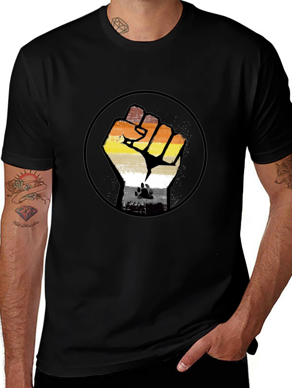 Bear Pride Fist T-Shirt - LGBTQ+ Gay Bear Community