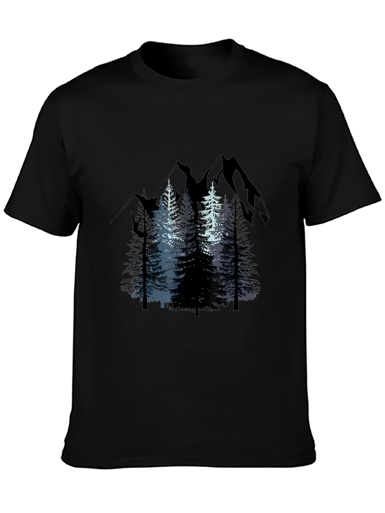 Mountain Scene Graphic Tee - Black