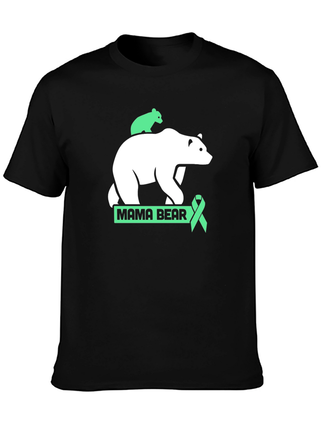 Mama Bear T-Shirt - Green Ribbon Support