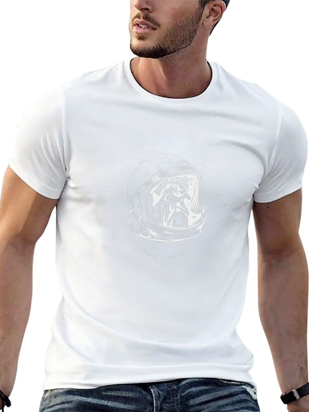 Space Chicken Graphic T-Shirt