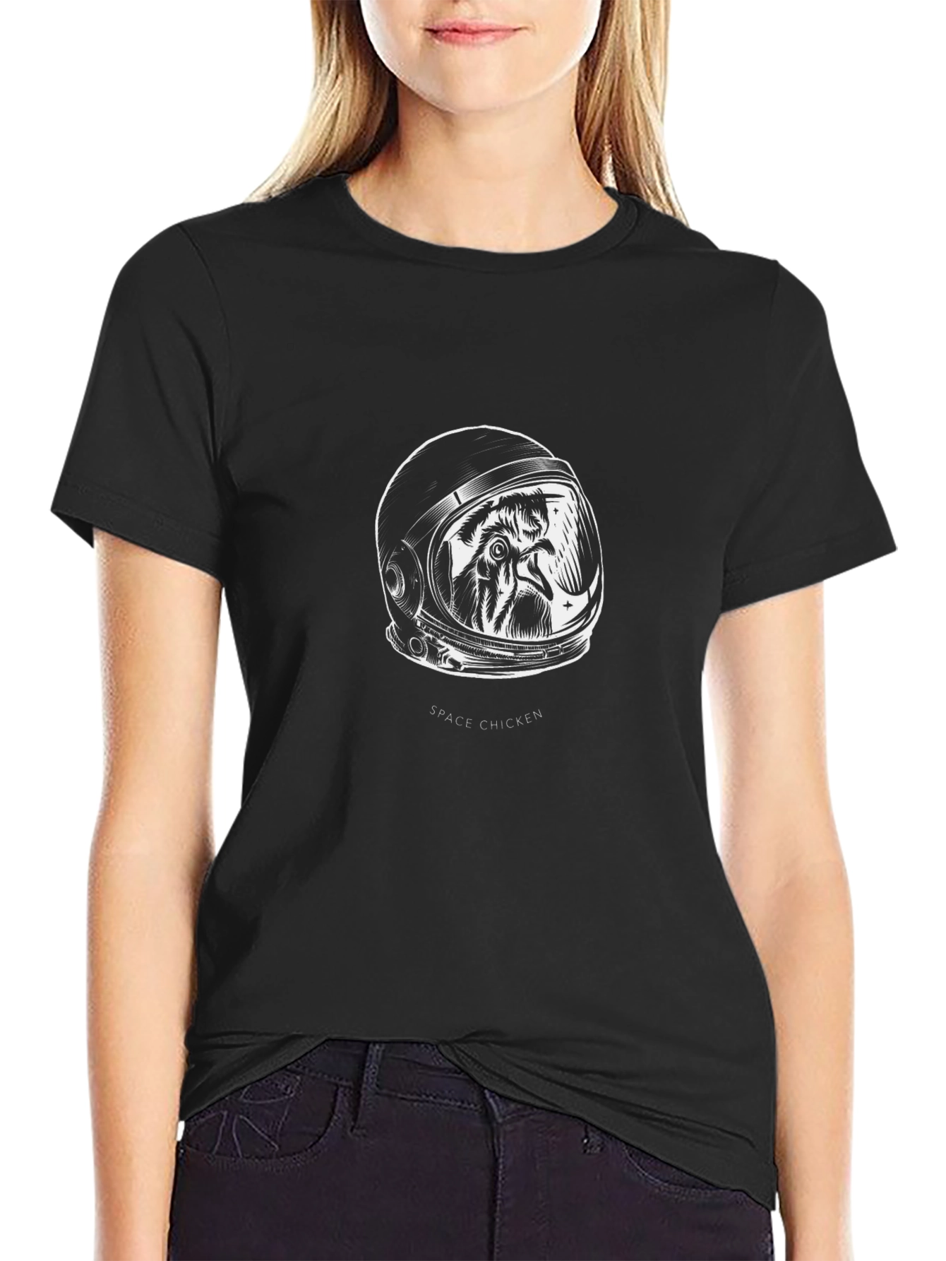 Space Chicken Graphic T-Shirt