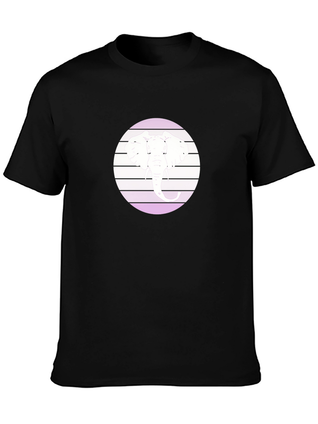 Elephant Circle Graphic Black T-Shirt