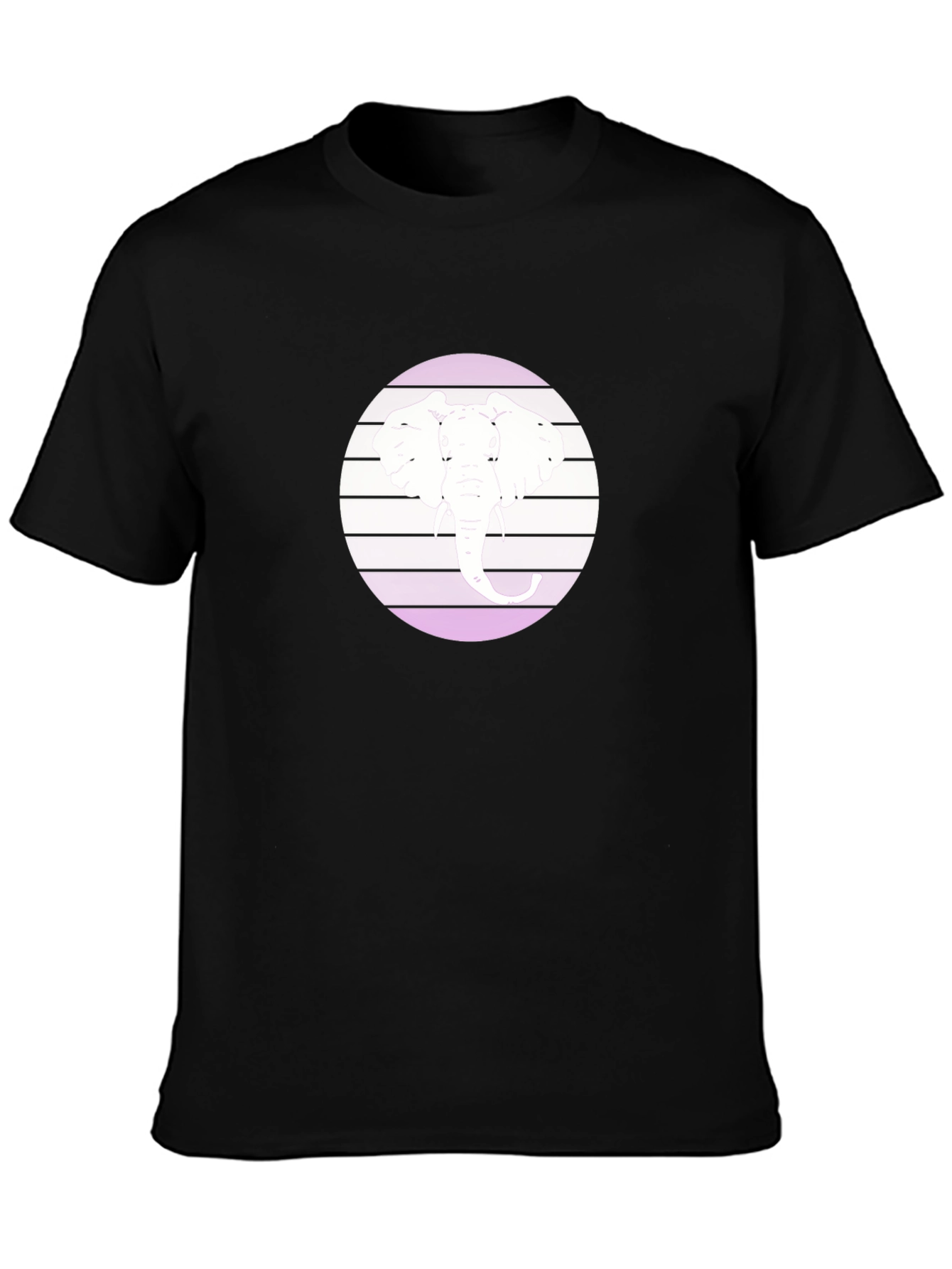 Elephant Circle Graphic Black T-Shirt