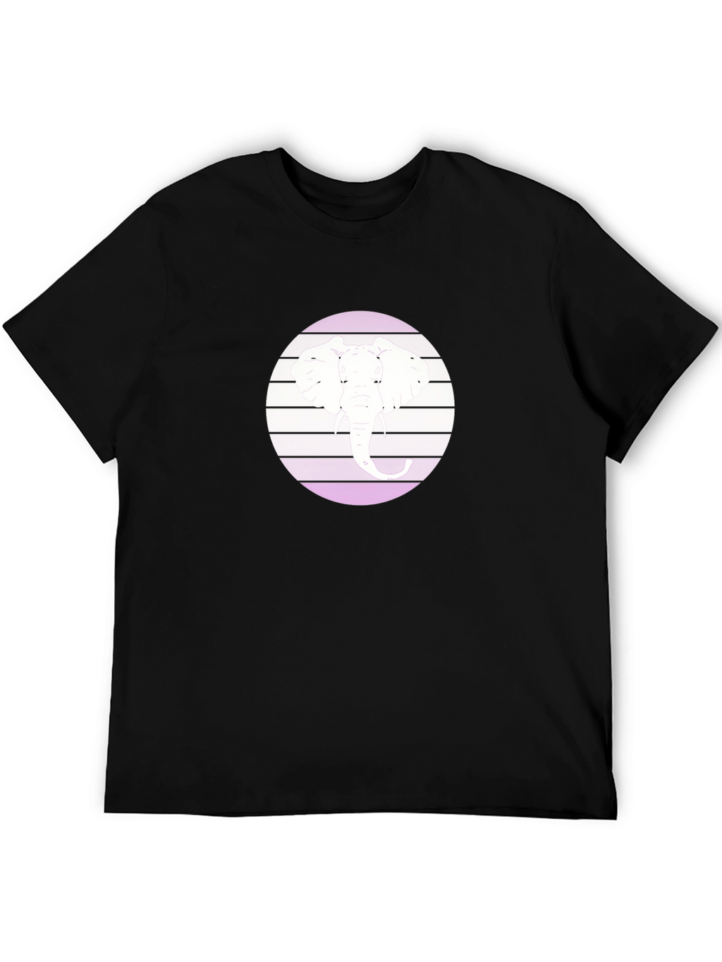 Elephant Circle Graphic Black T-Shirt
