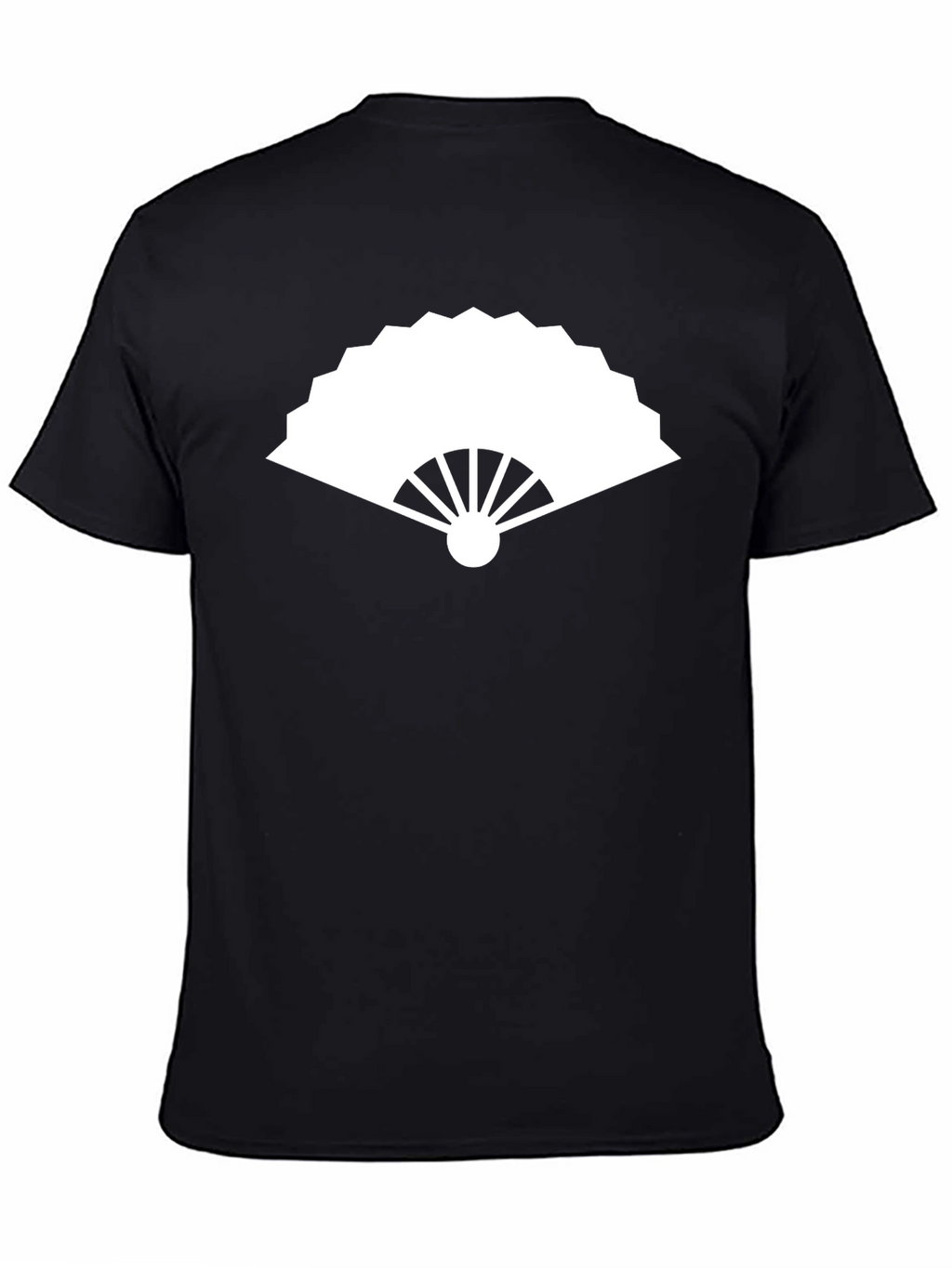 Black T-Shirt with White Fan Graphic