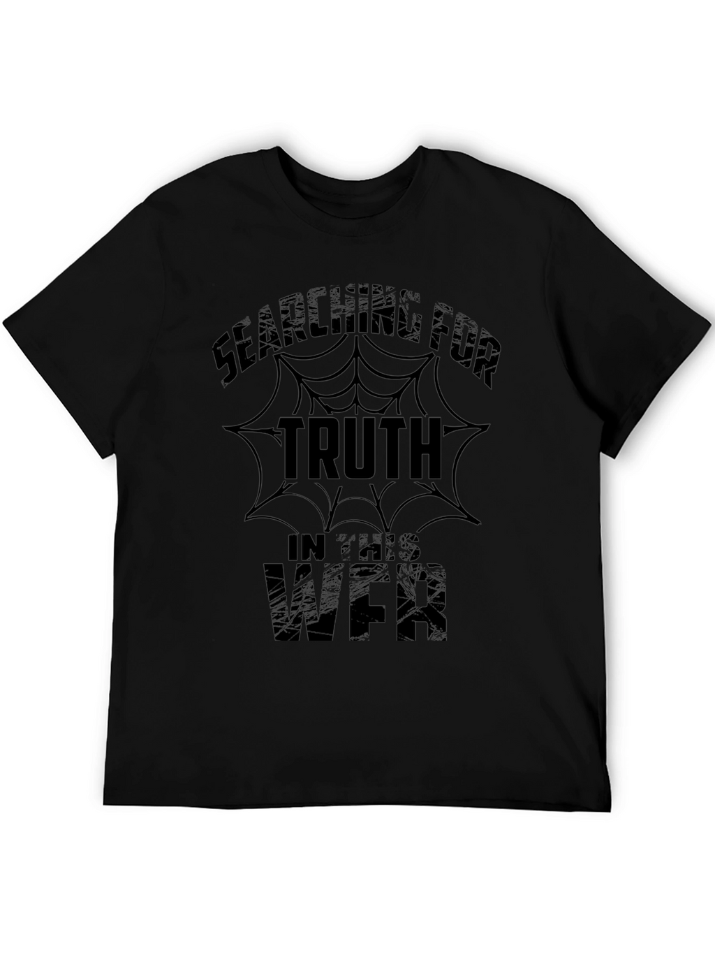Searching For Truth Mens Black Graphic T-Shirt