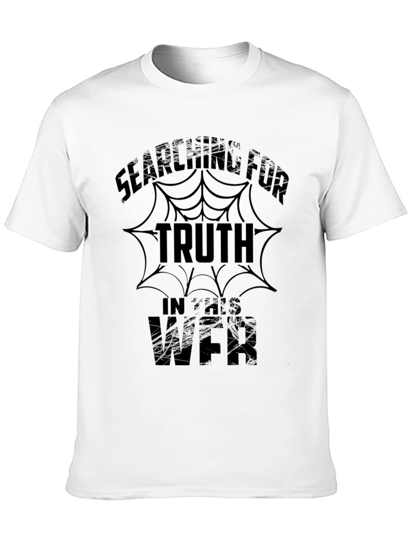Searching For Truth Mens Black Graphic T-Shirt