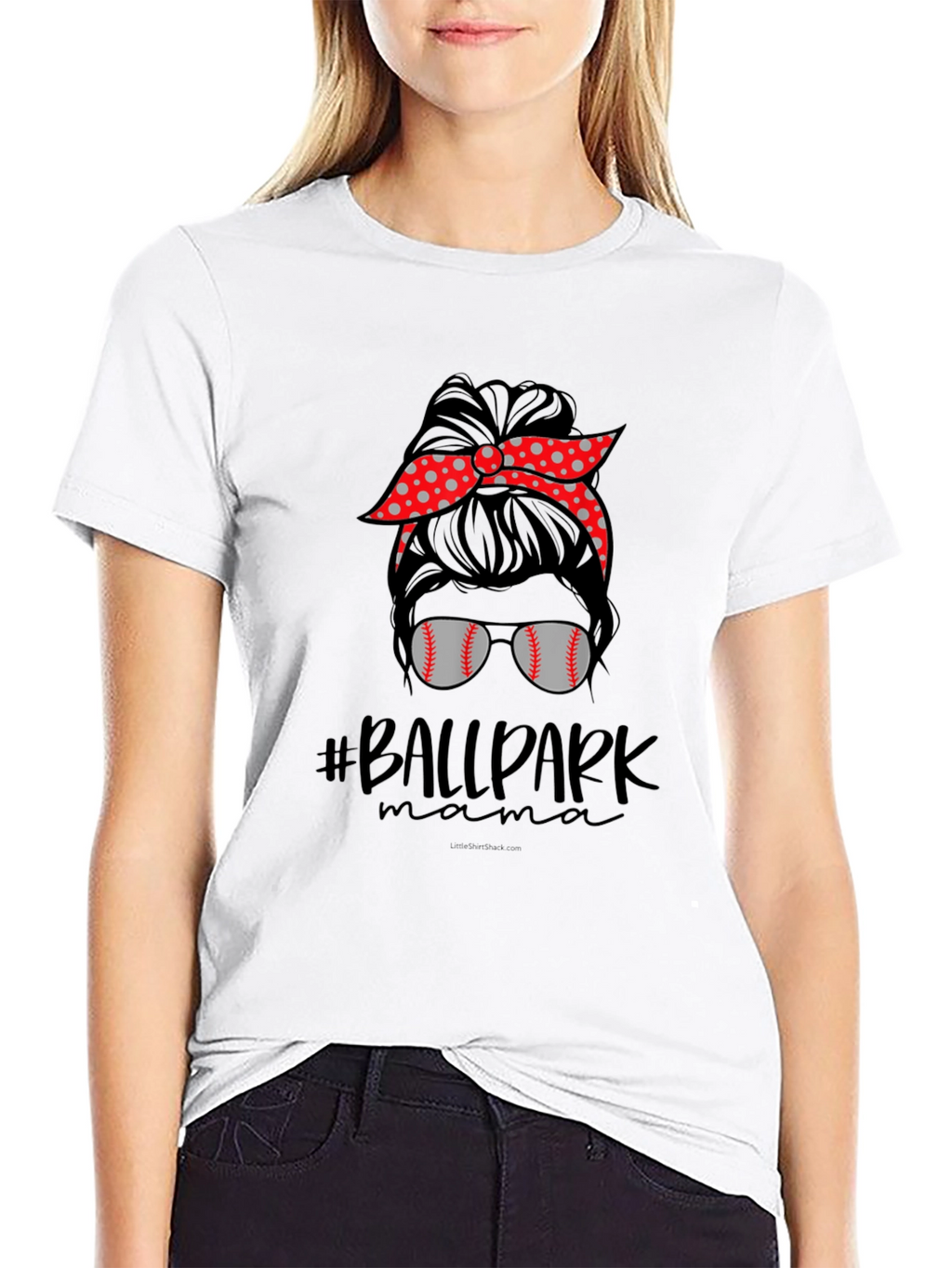 Ballpark Mama Messy Bun Baseball T-Shirt