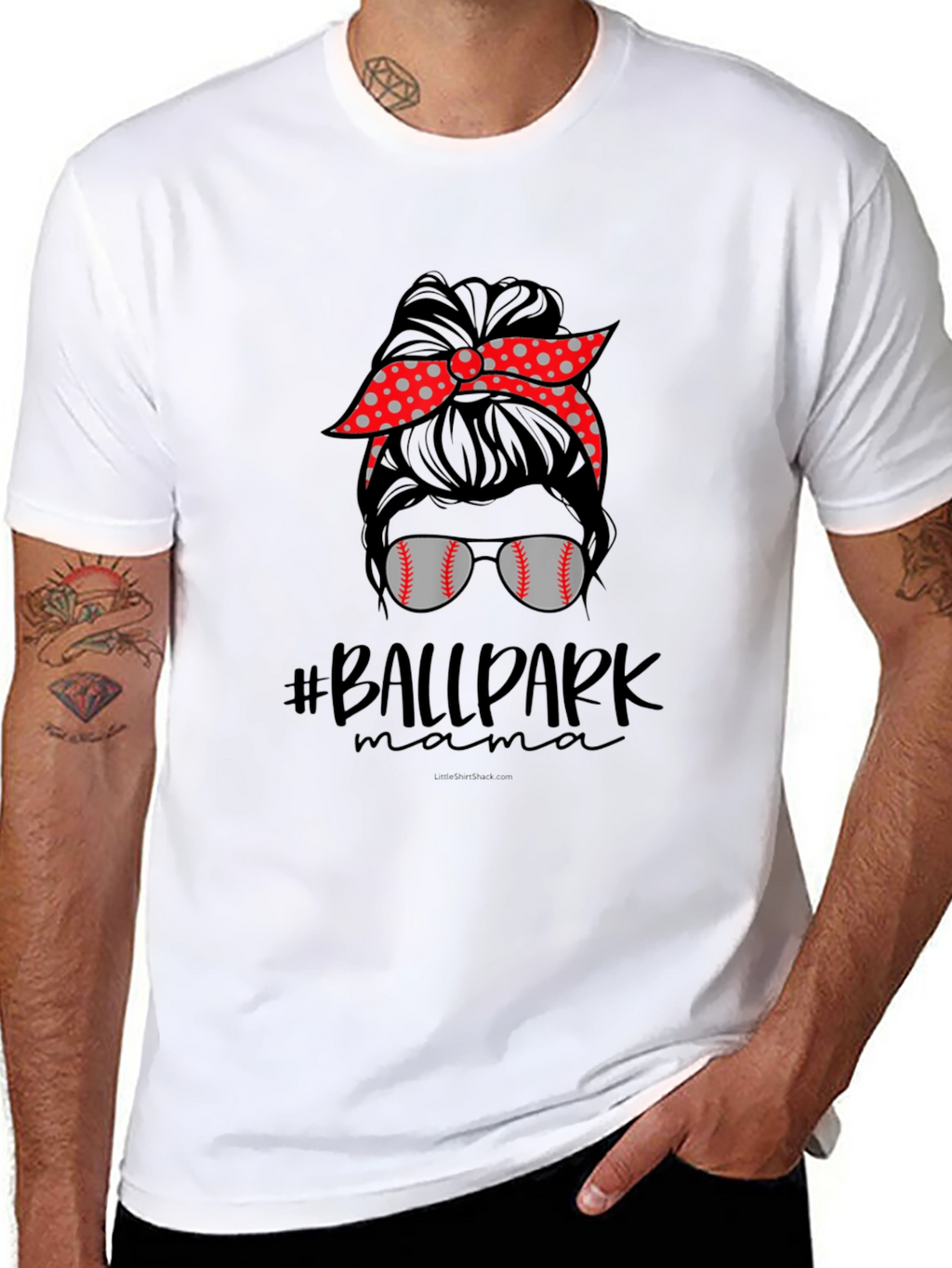 Ballpark Mama Messy Bun Baseball T-Shirt