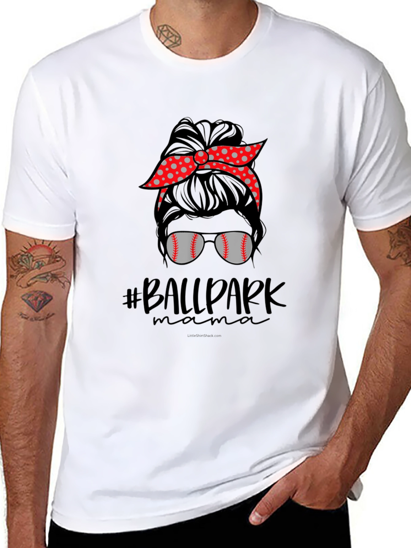 Ballpark Mama Messy Bun Baseball T-Shirt