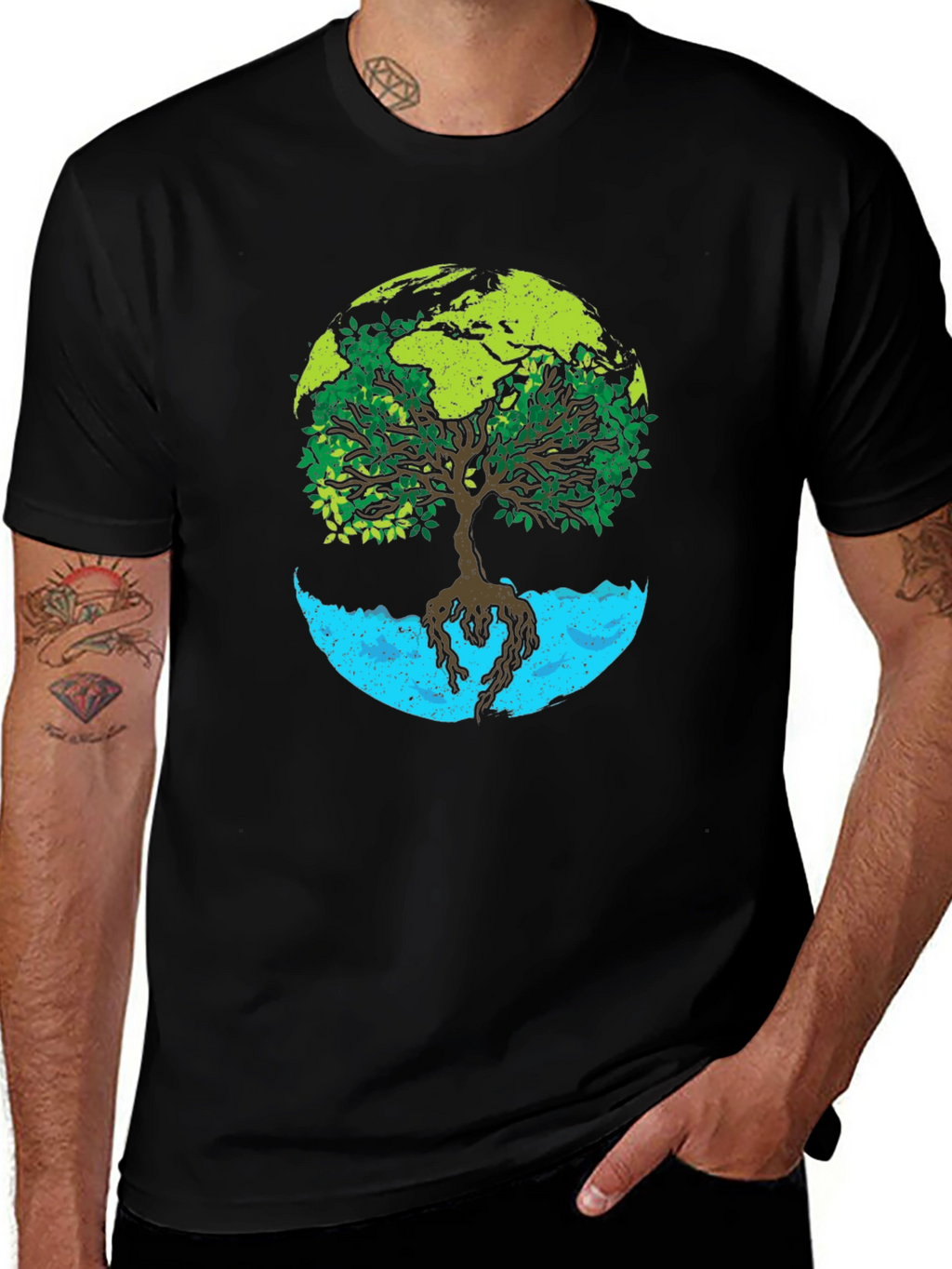 Earth Tree Graphic Tee - Nature Lovers T-Shirt