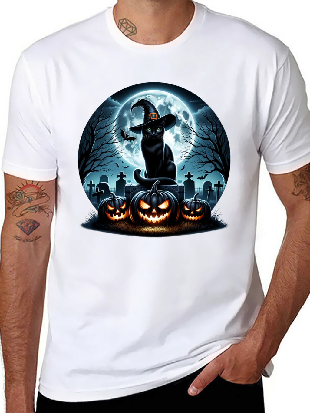Halloween Cat Pumpkin T-Shirt
