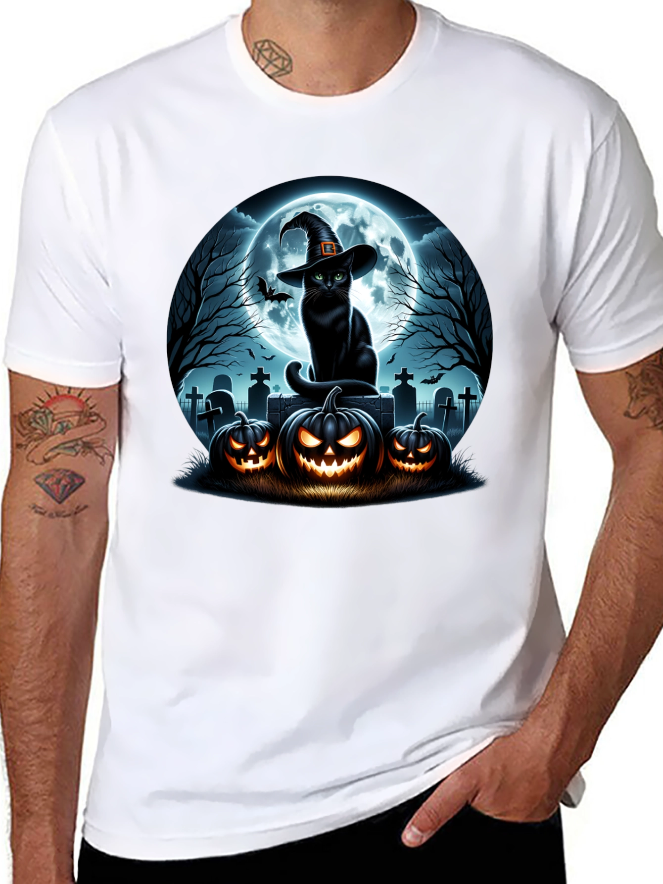 Halloween Cat Pumpkin T-Shirt