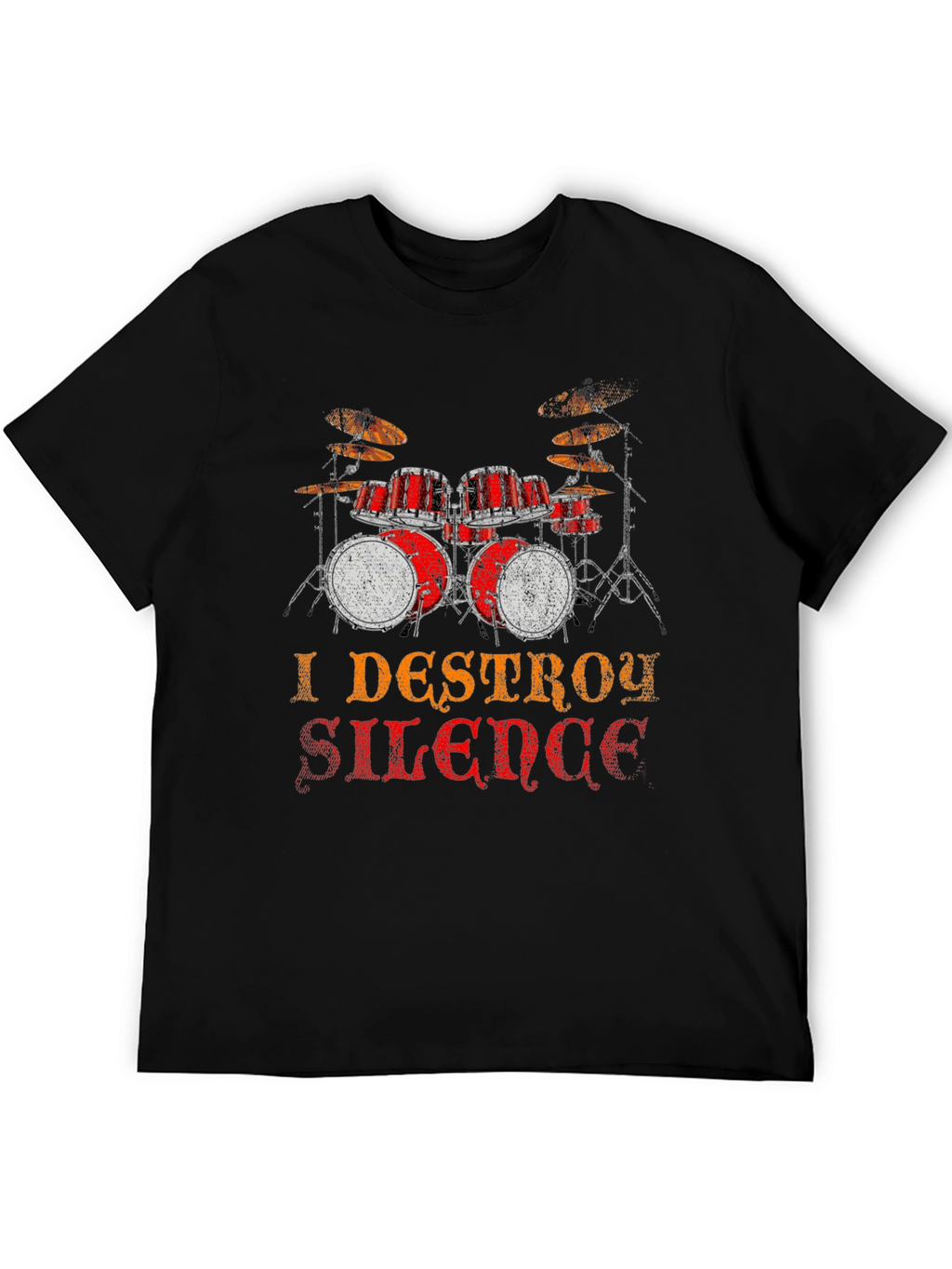 I Destroy Silence Drum Set Graphic T-Shirt