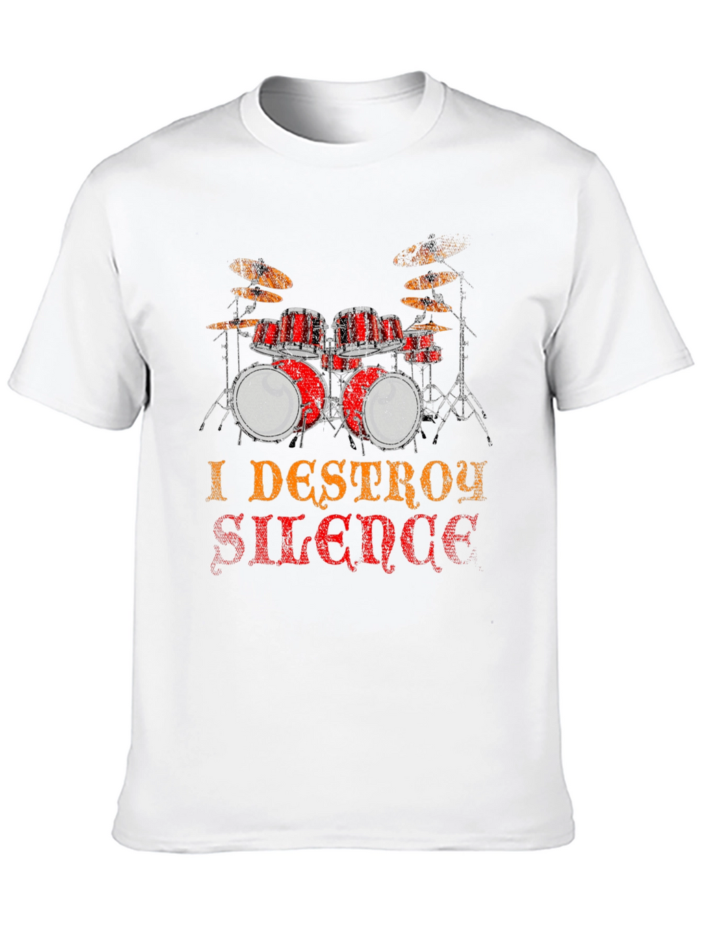 I Destroy Silence Drum Set Graphic T-Shirt