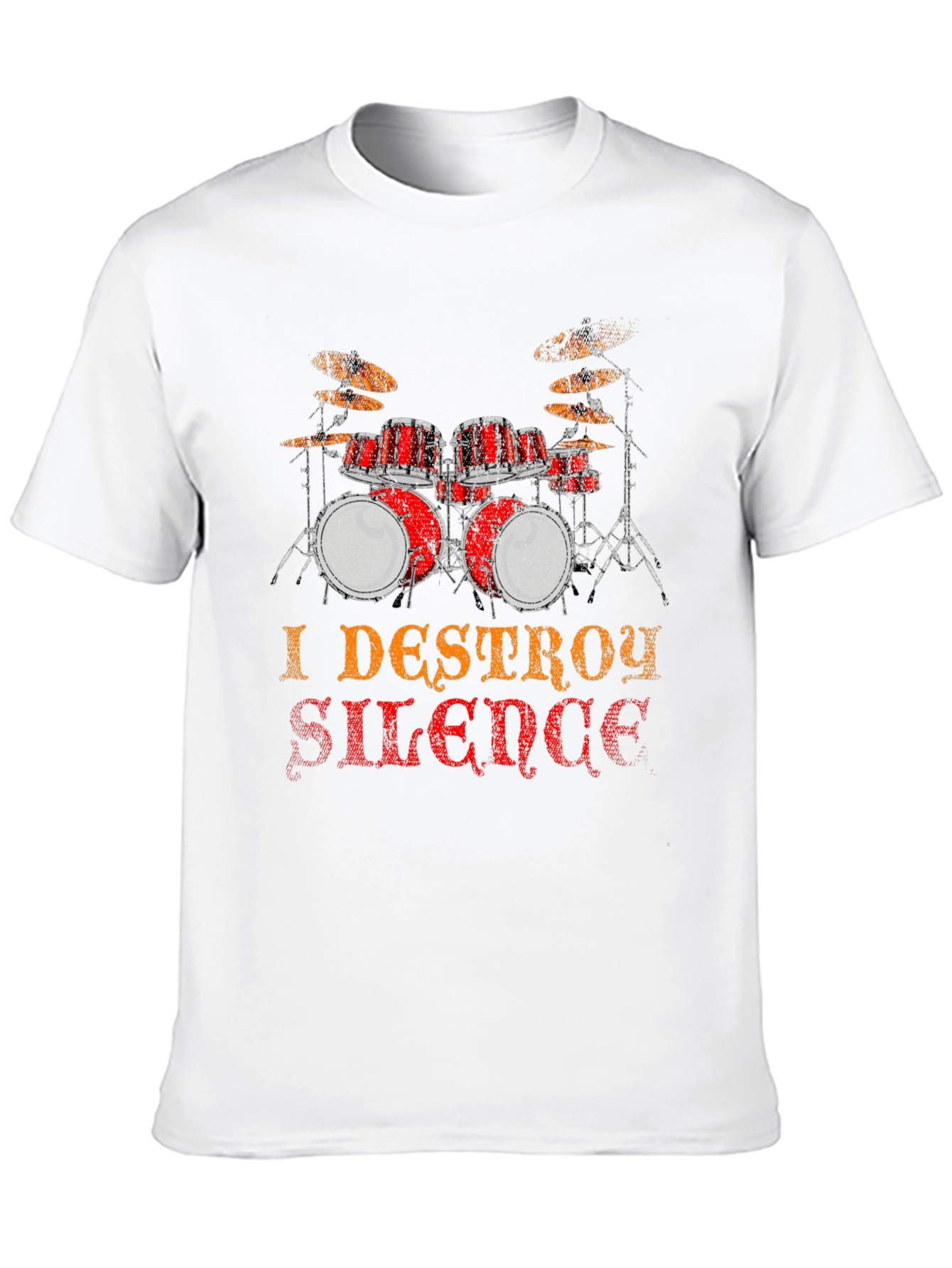 I Destroy Silence Drum Set Graphic T-Shirt