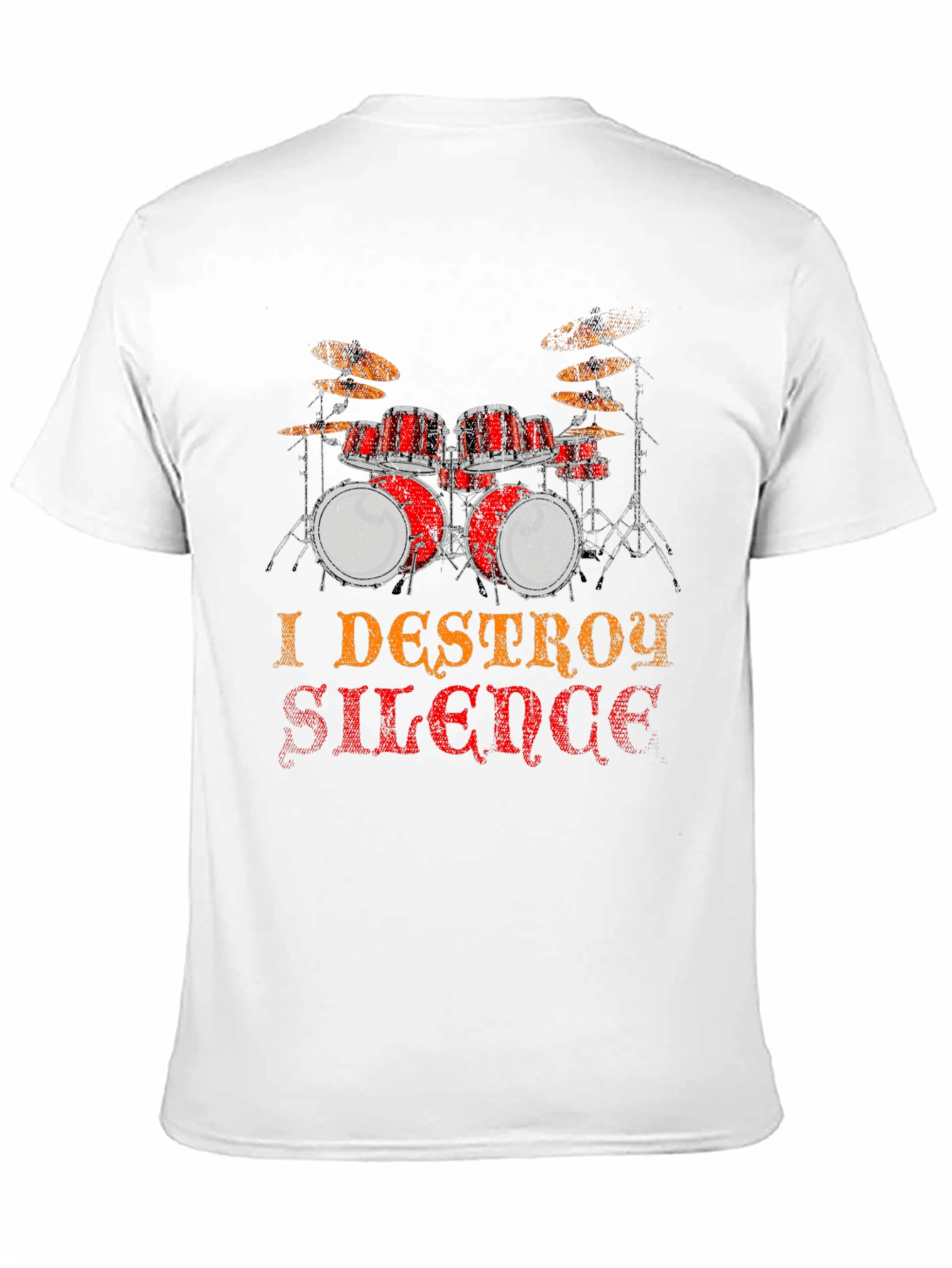 I Destroy Silence Drum Set Graphic T-Shirt
