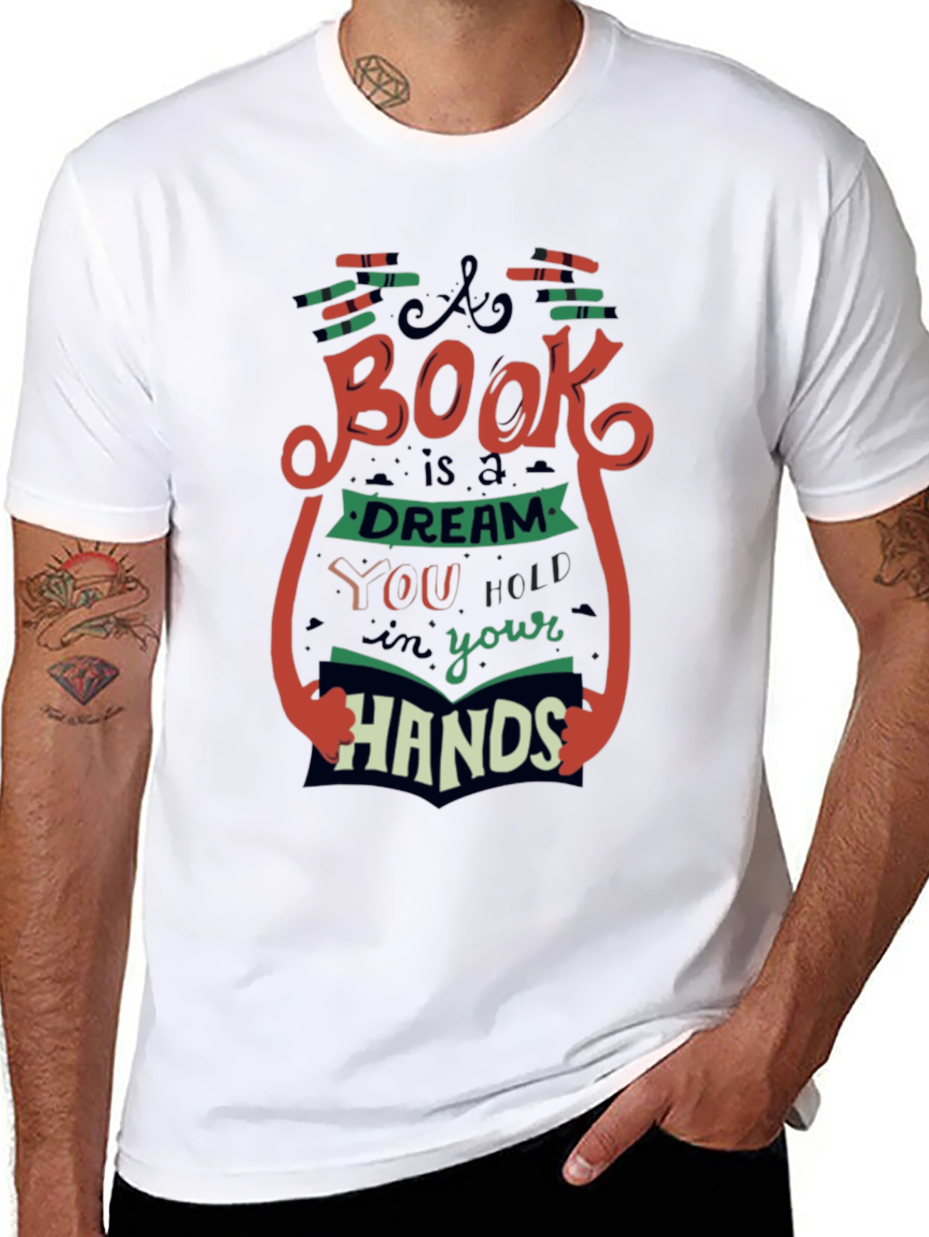 Book Lovers T-Shirt - A Book is a Dream in Your Hands