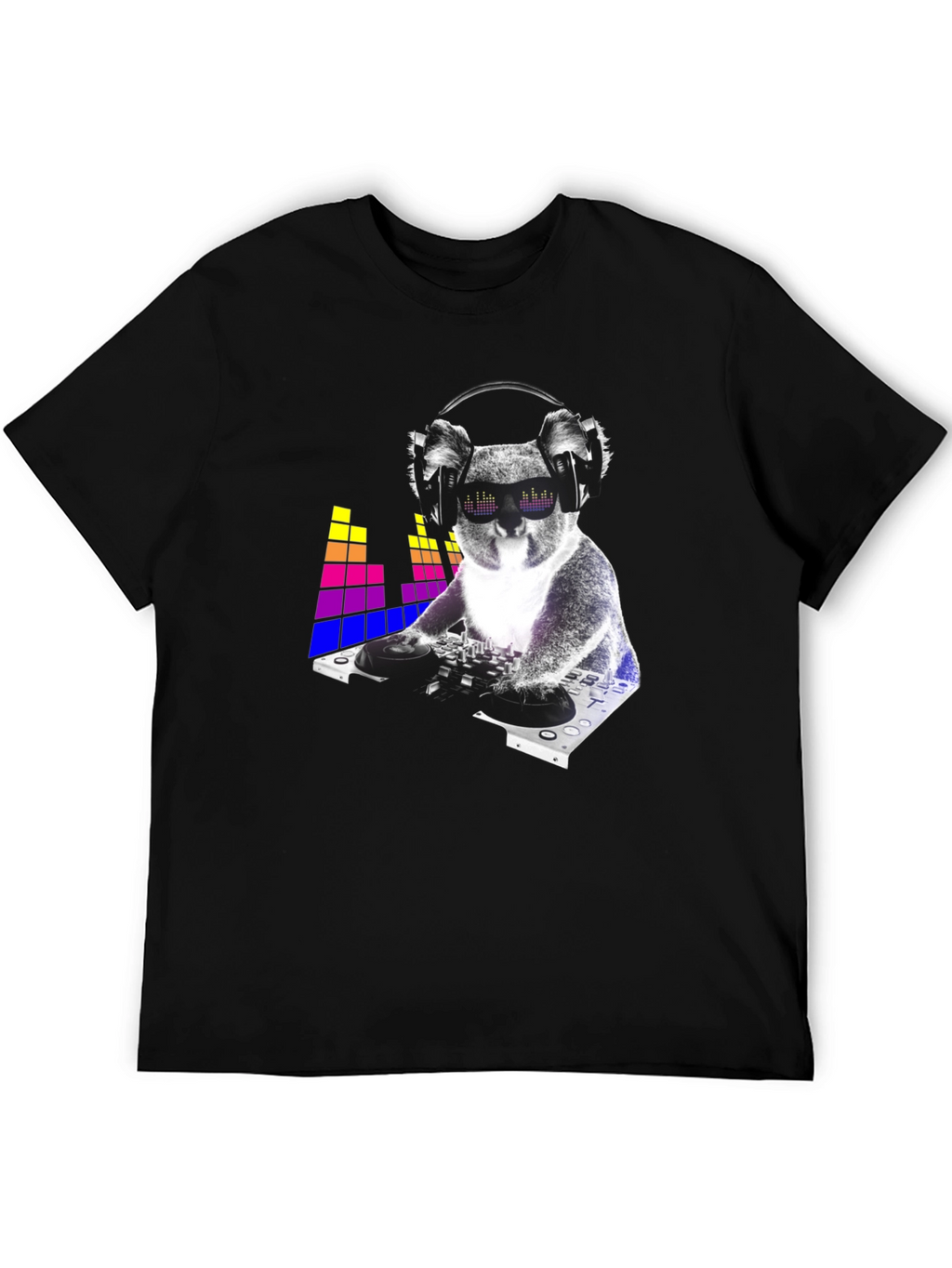 DJ Koala Graphic Tee - Black Cotton Blend