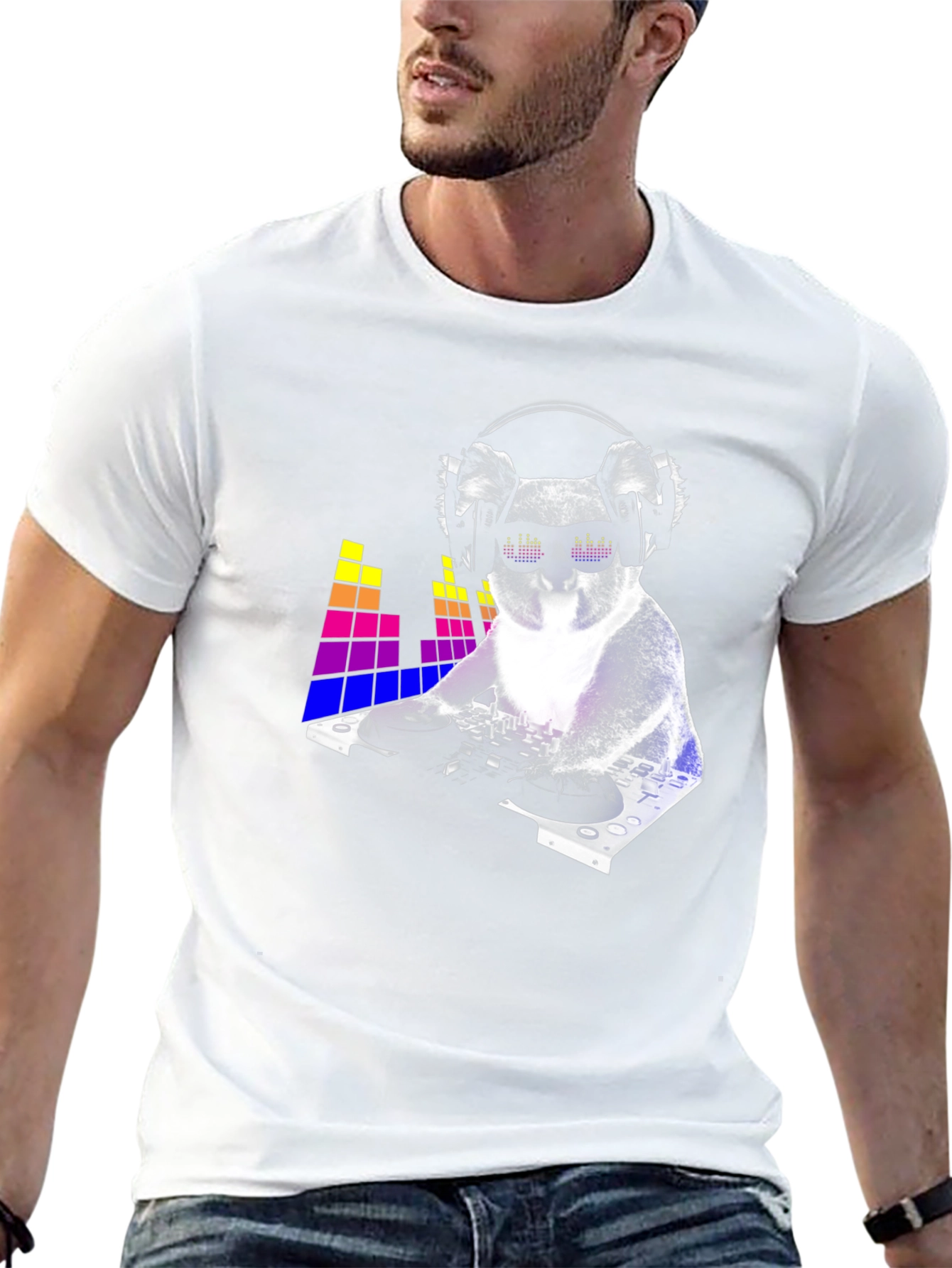 DJ Koala Graphic Tee - Black Cotton Blend